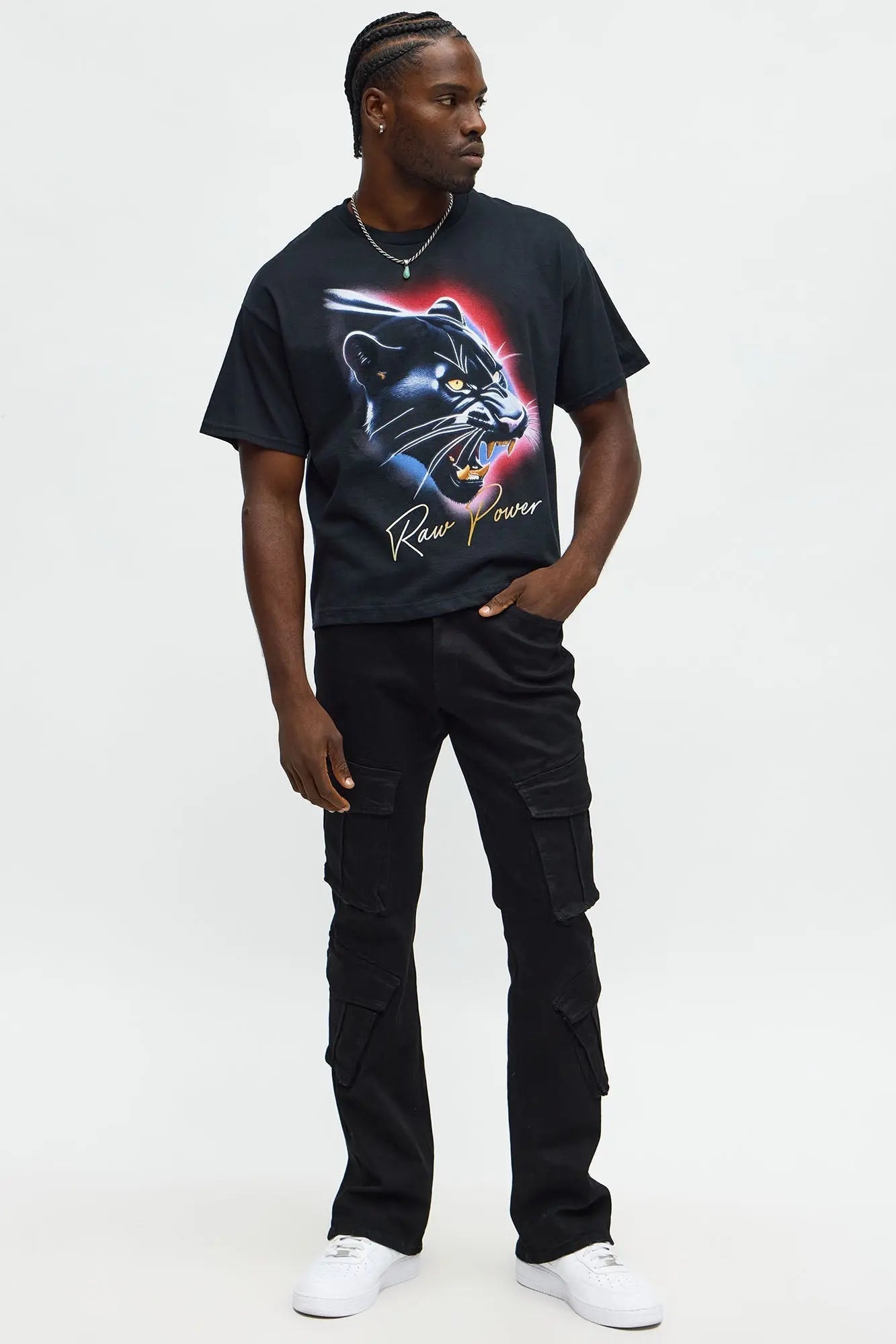 Raw Power Boxy Short Sleeve Tee - Black