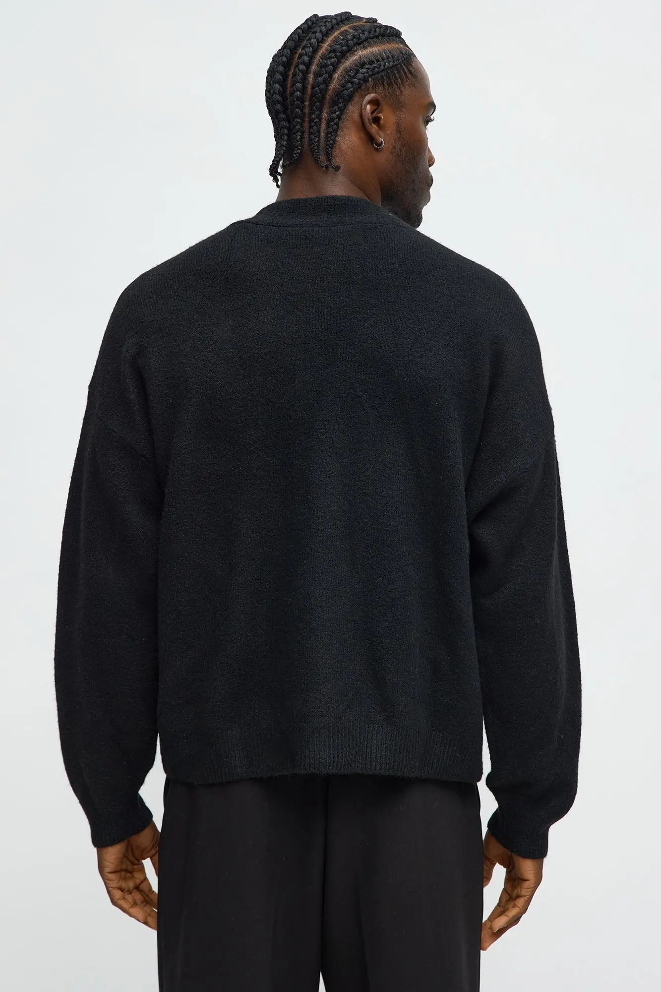 Cropped Harbor Ash Cardigan - Black