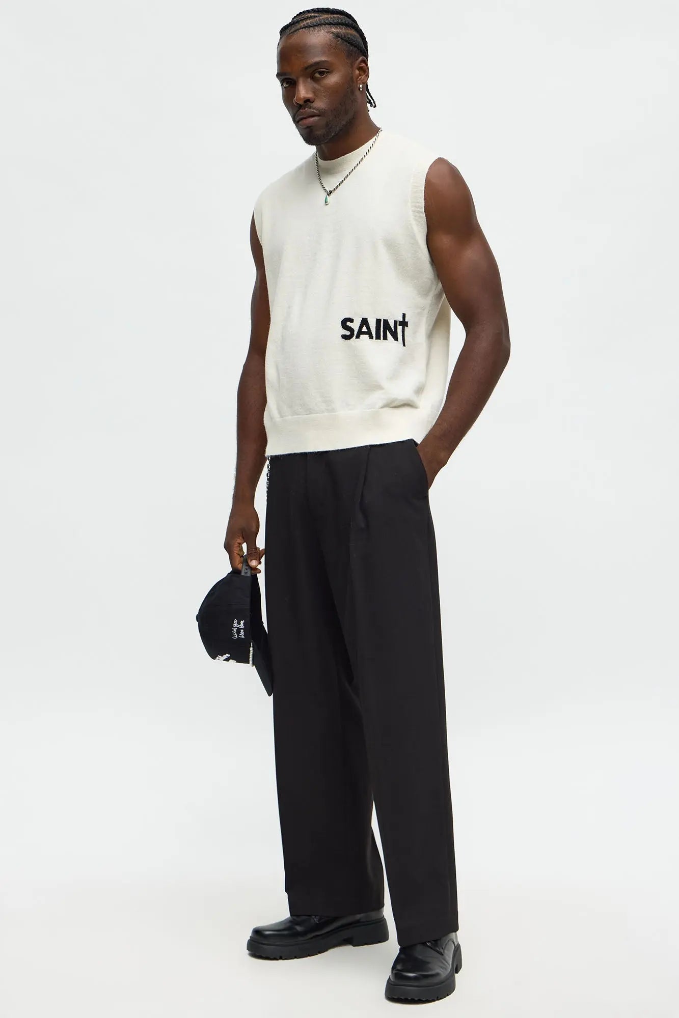 Relaxed Saint Sweater Vest - Cream/combo