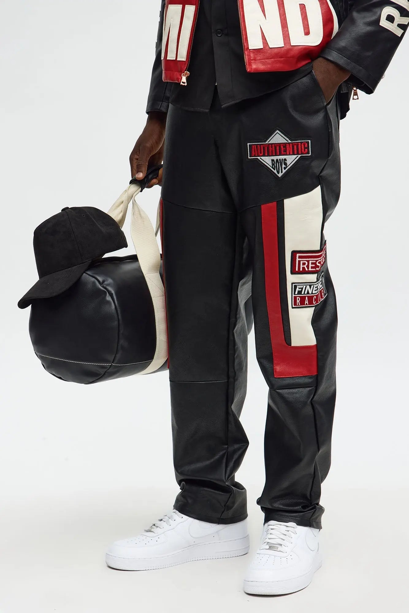 Straight Free Your Mind Faux Leather Racing Pant - Black/combo