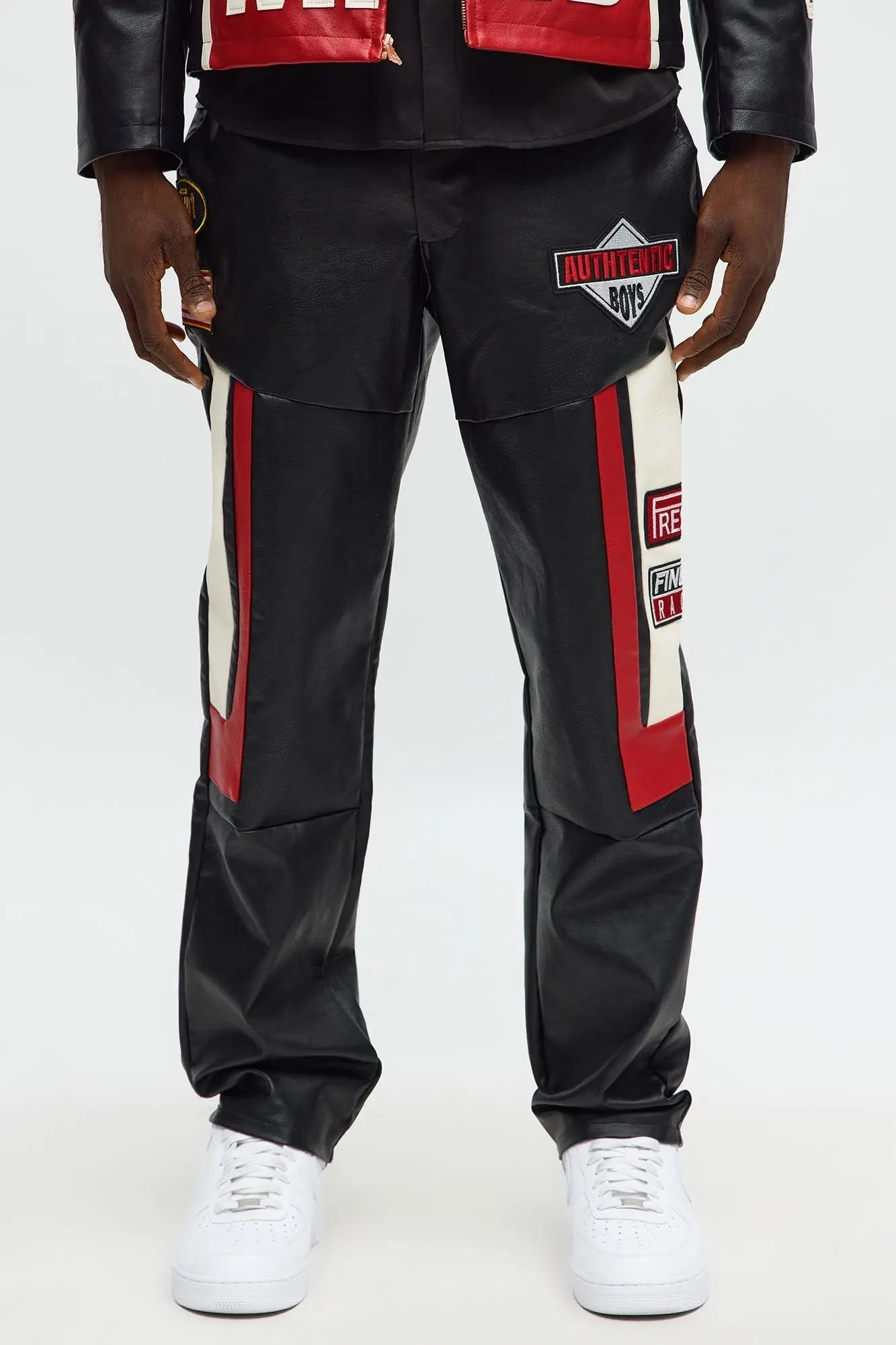 Straight Free Your Mind Faux Leather Racing Pant - Black/combo