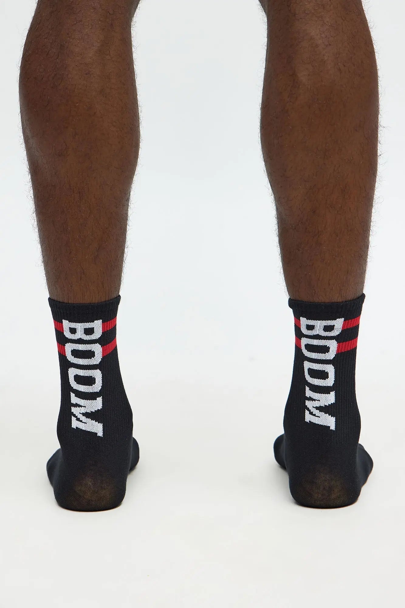 Boom Collegiate Ribbed Crew Sock - Black