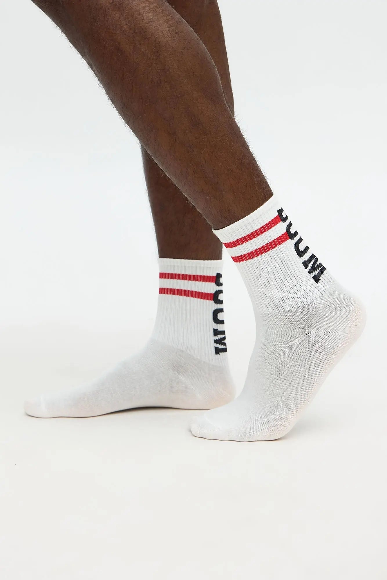 Boom Collegiate Ribbed Crew Sock - White