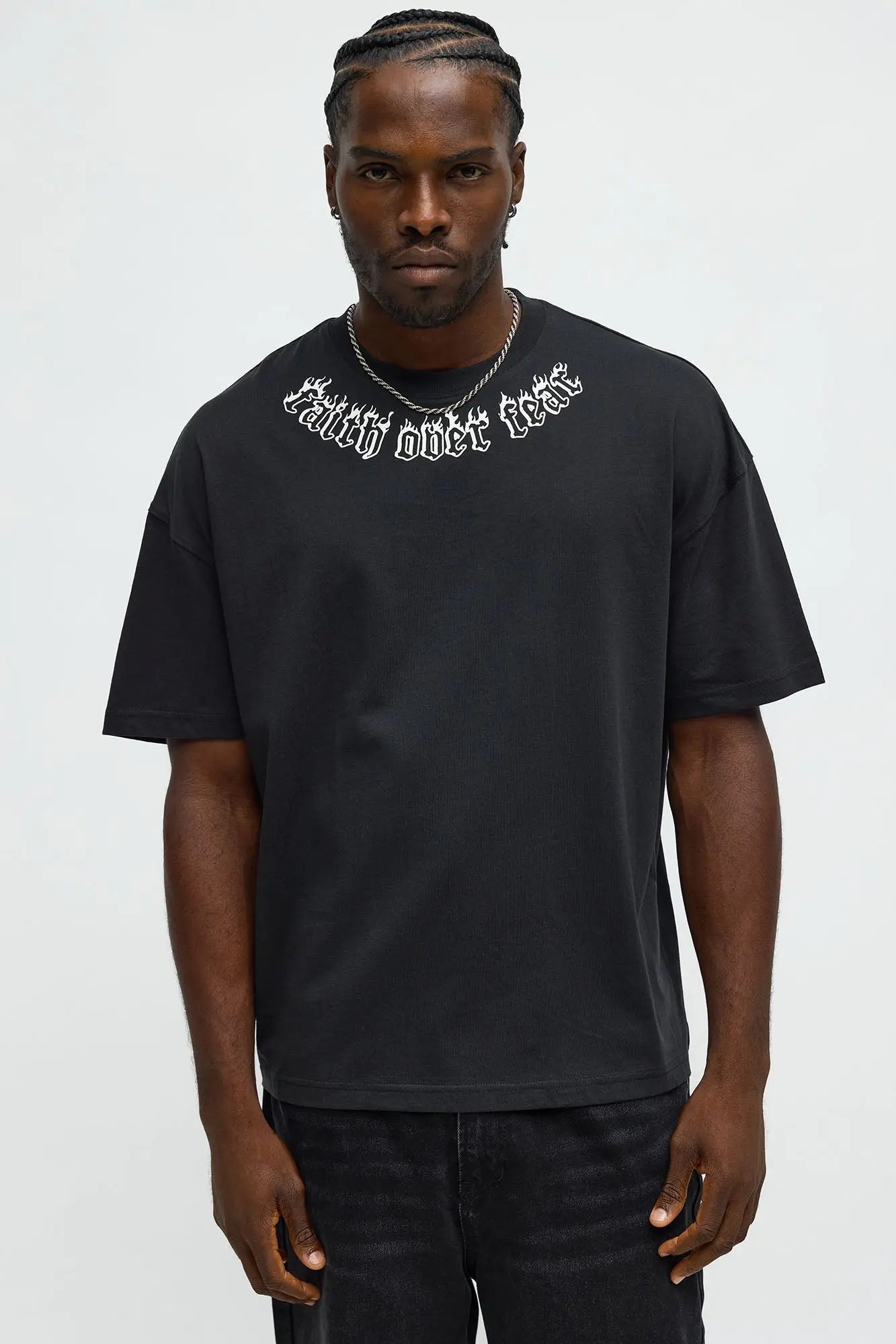 Fear Nothing Oversized Short Sleeve Tee - Black