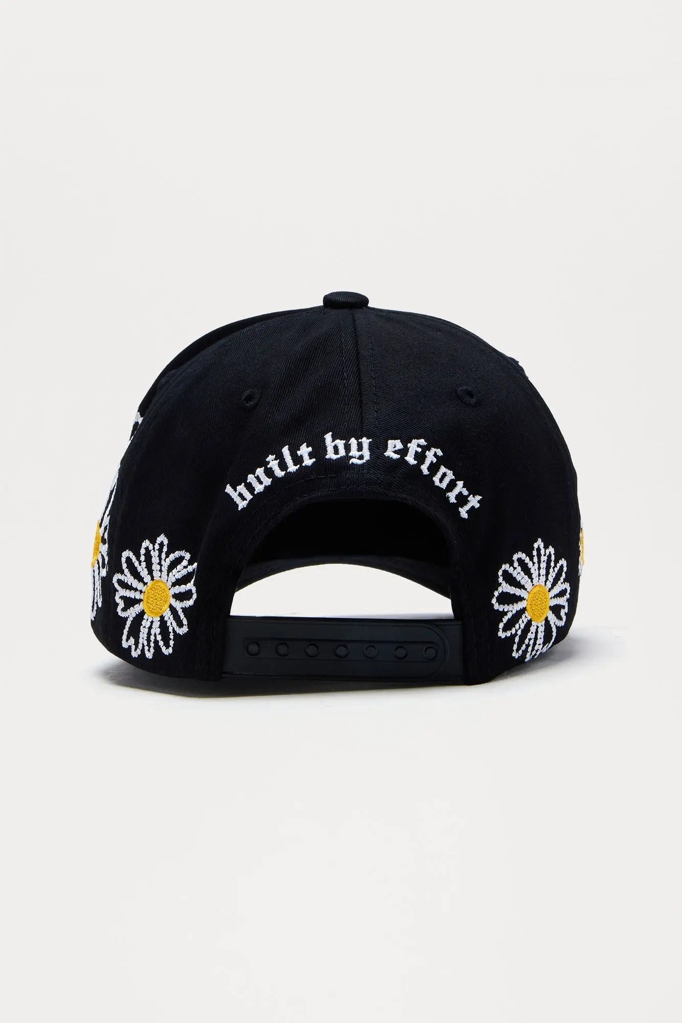 Wild Flower Structured Snapback Hat - Black