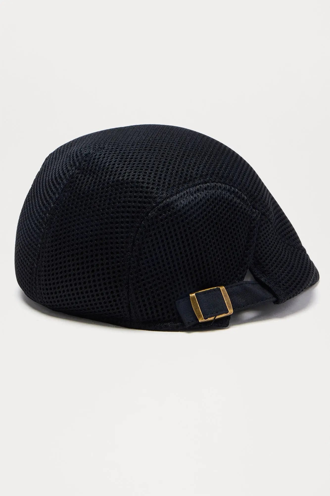 Adjustable Mesh Flat Cap - Black
