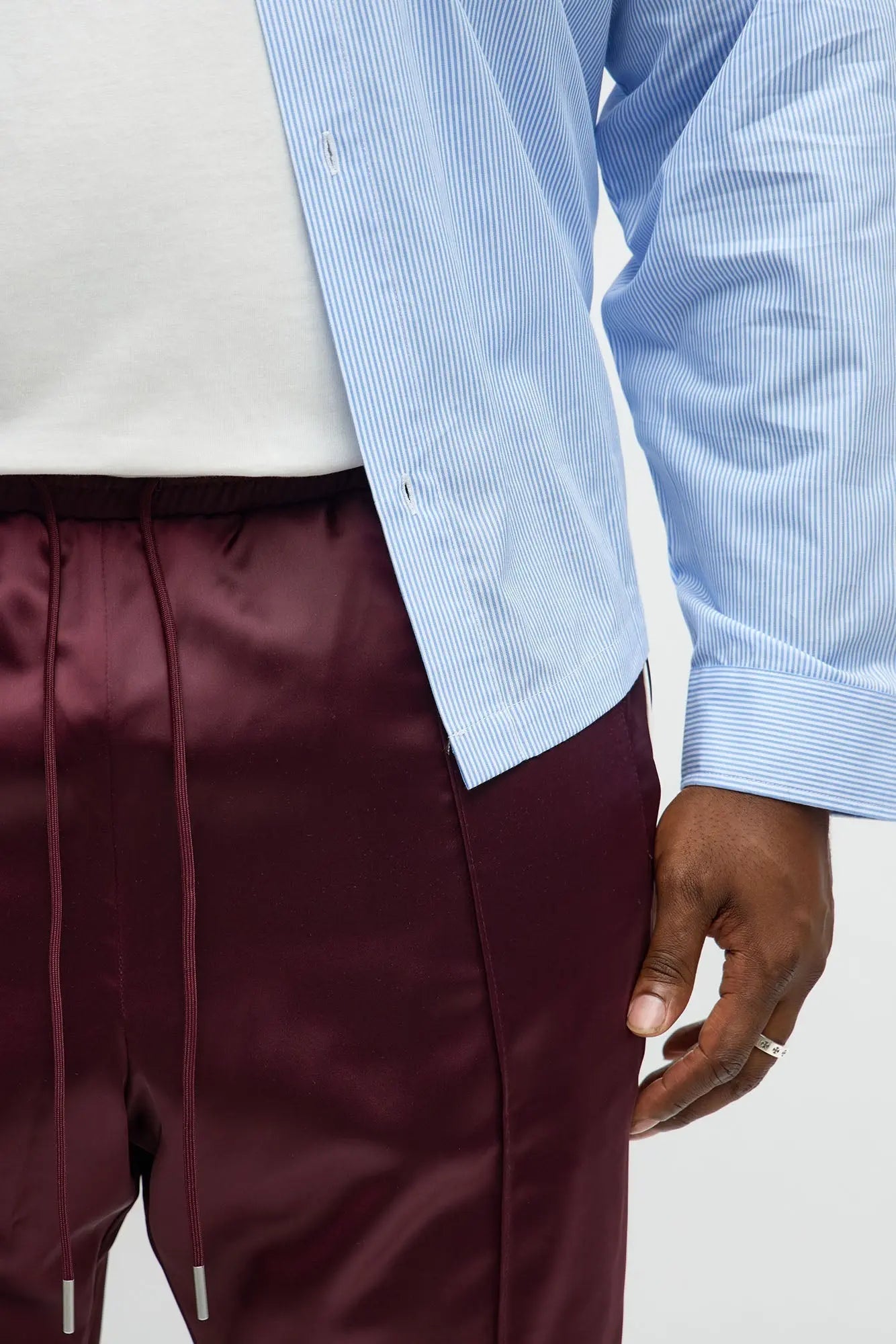 Stacked Slim Flare Lavished Track Pant - Burgundy