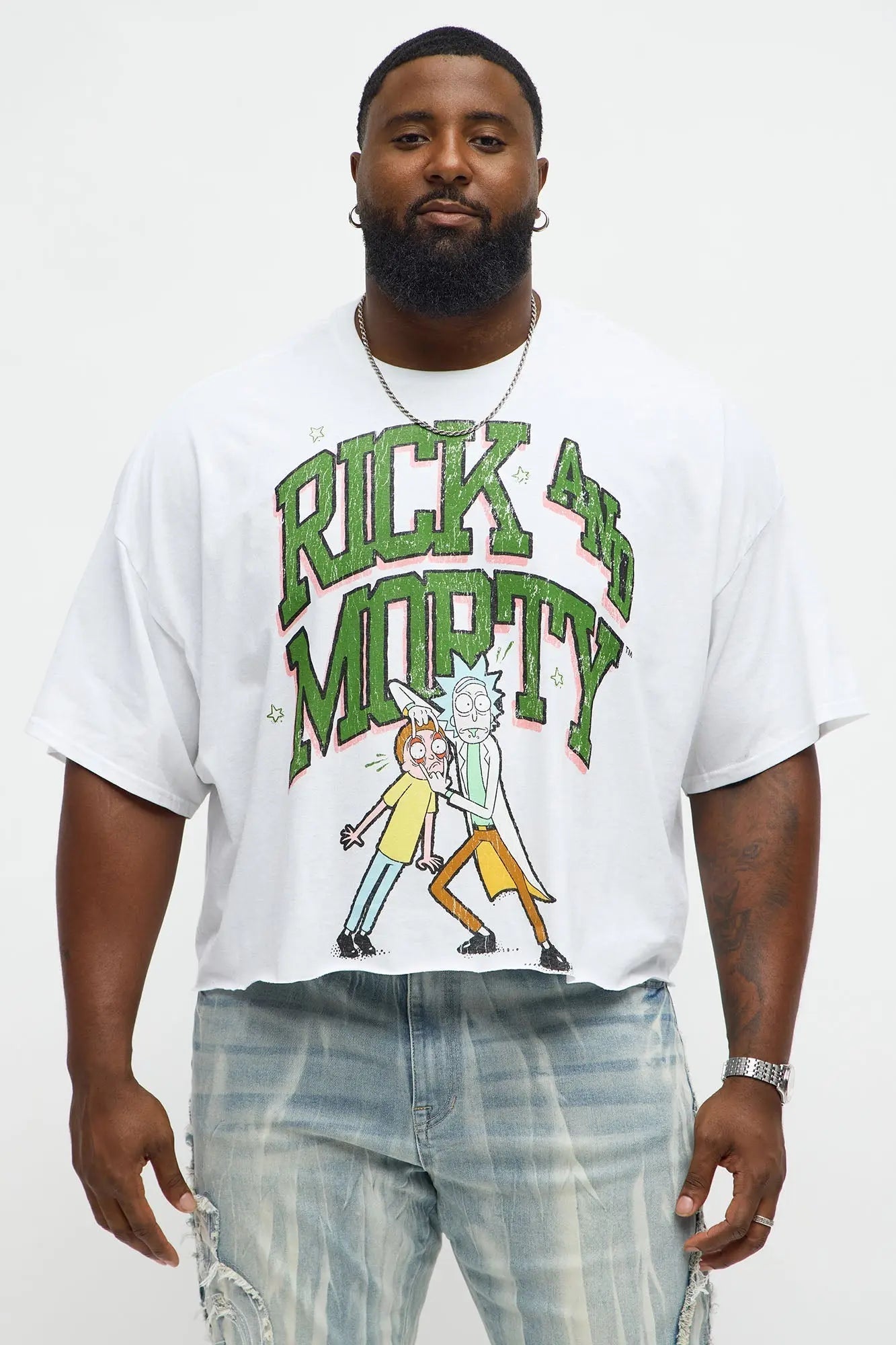 Rick And Morty Vision Boxy Short Sleeve Tee - White
