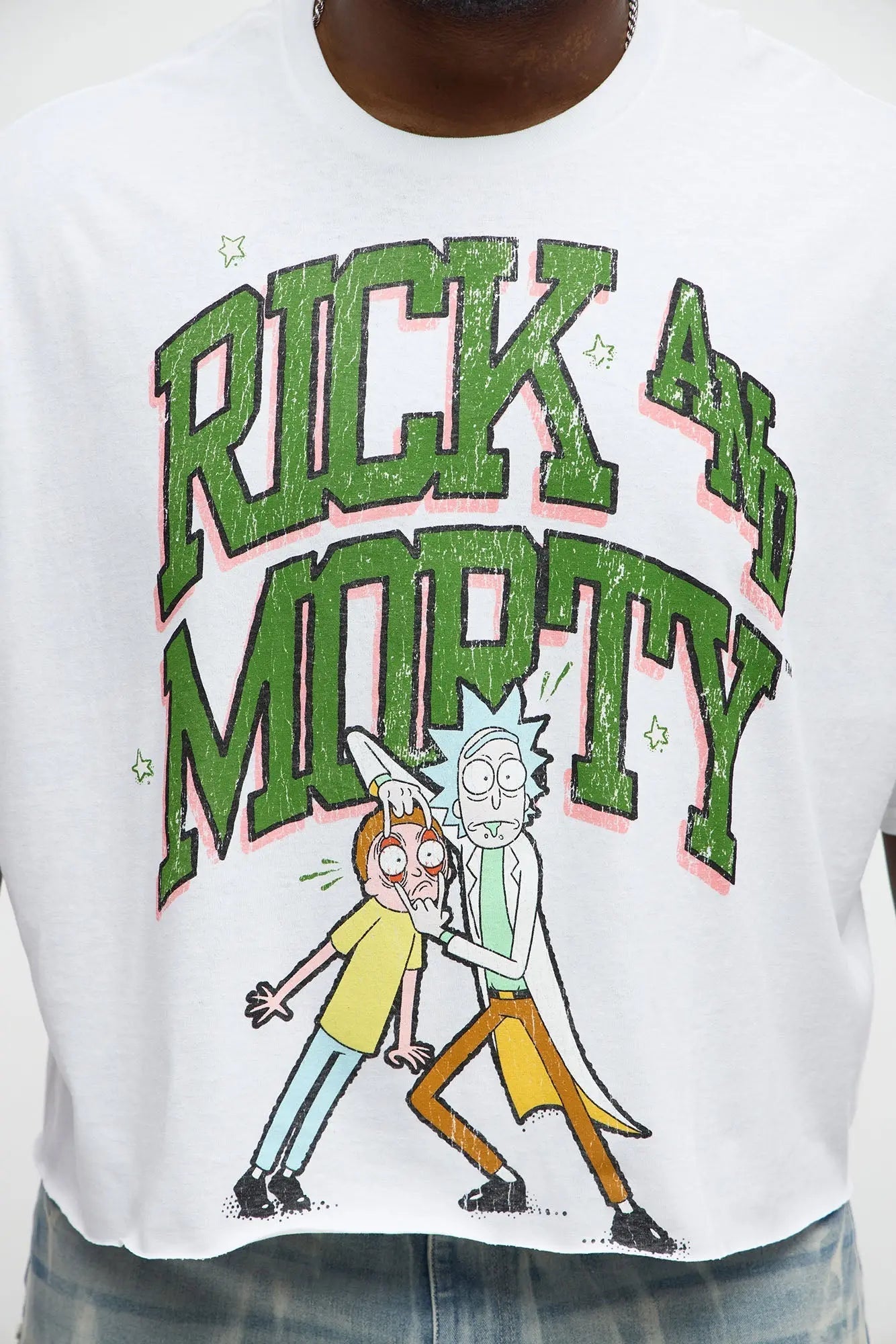 Rick And Morty Vision Boxy Short Sleeve Tee - White