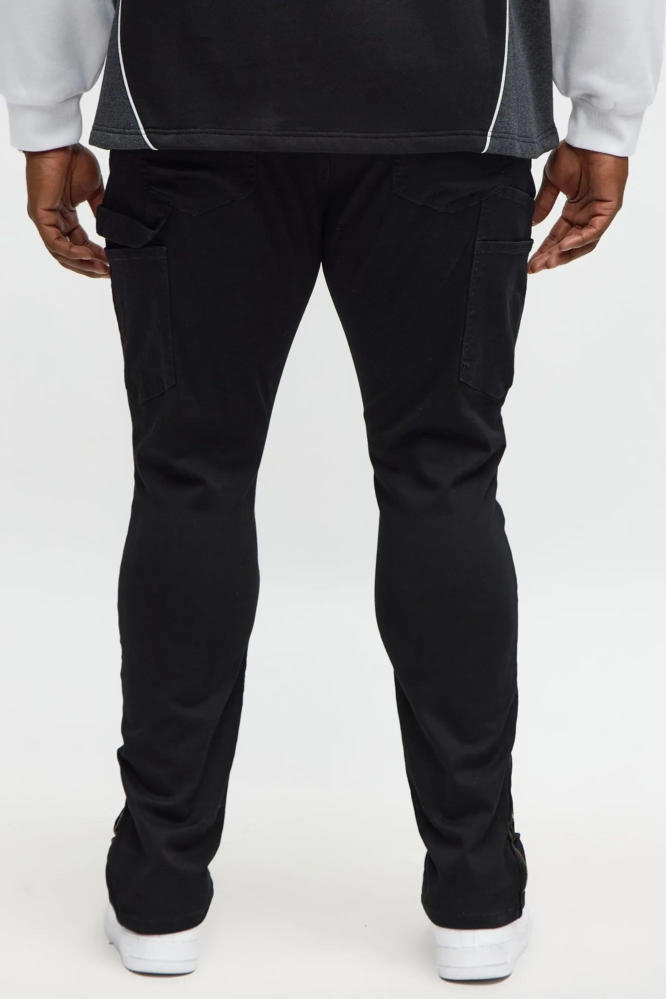 Stacked Skinny Carpenter Zipper Pant - Black