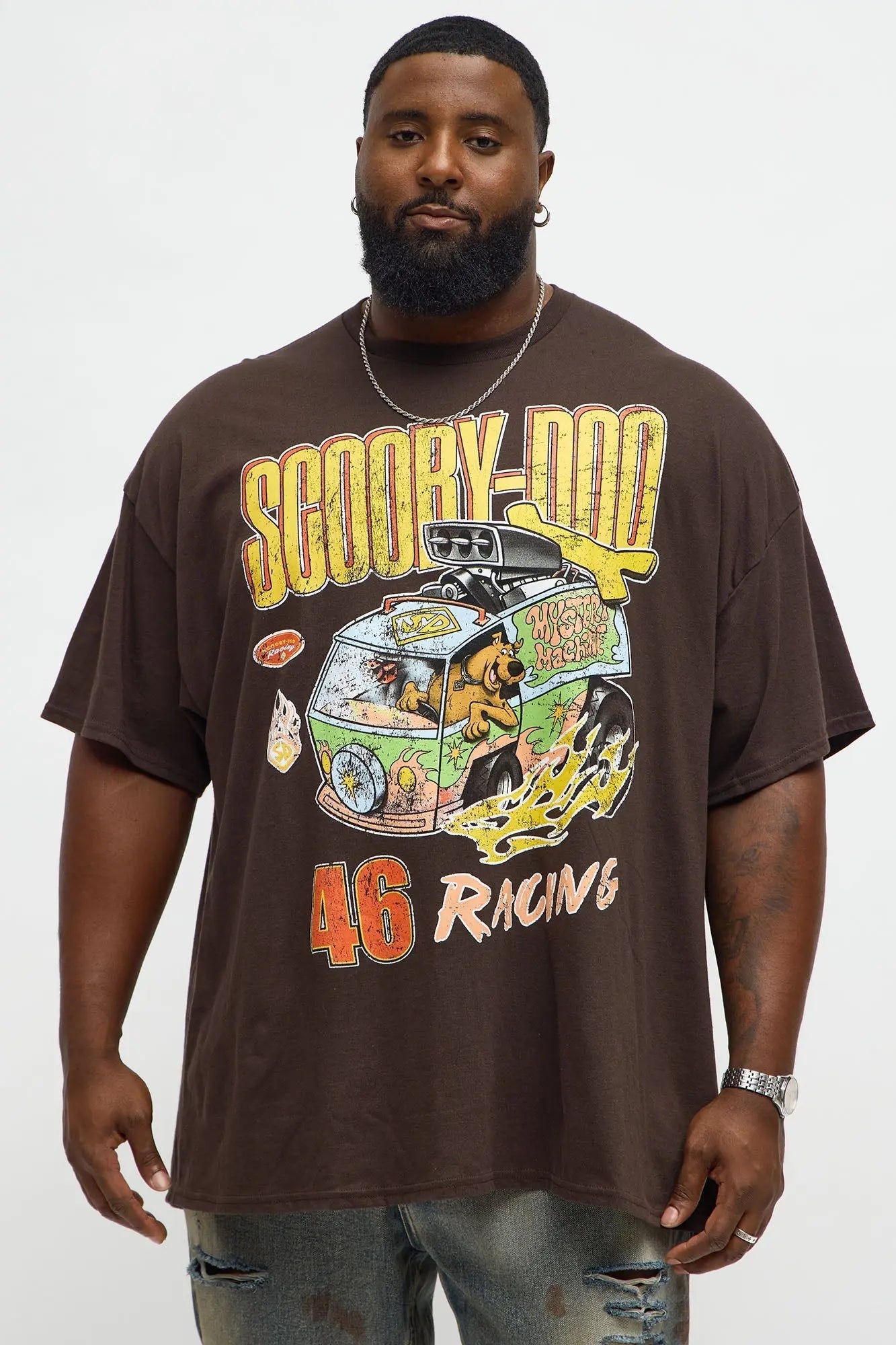 Scooby Doo Racing 46 Boxy Short Sleeve Tee - Brown