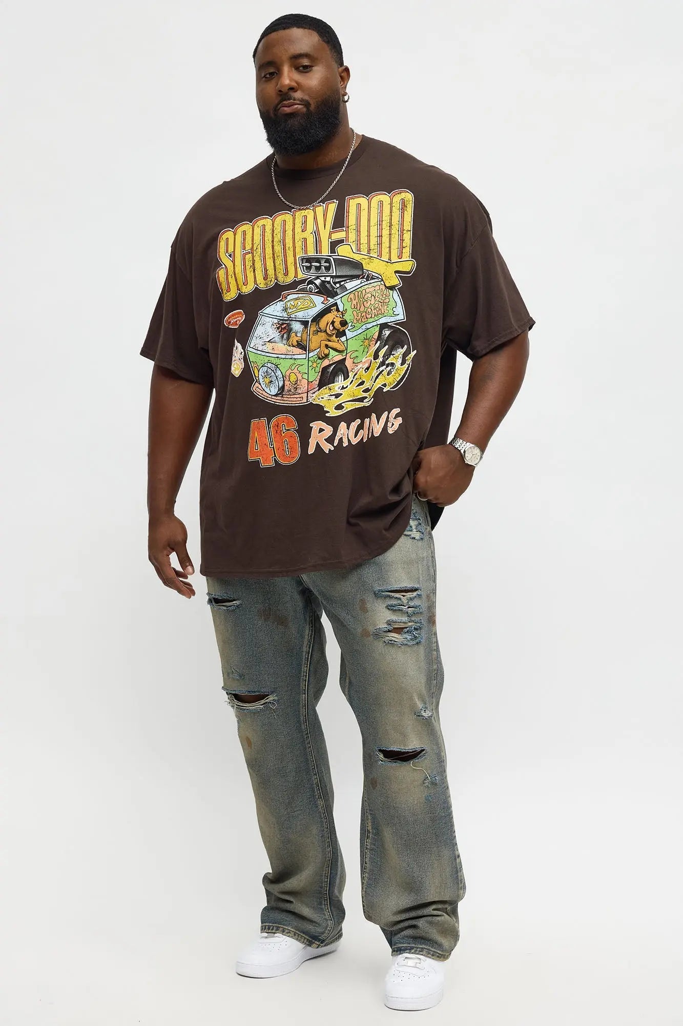 Scooby Doo Racing 46 Boxy Short Sleeve Tee - Brown