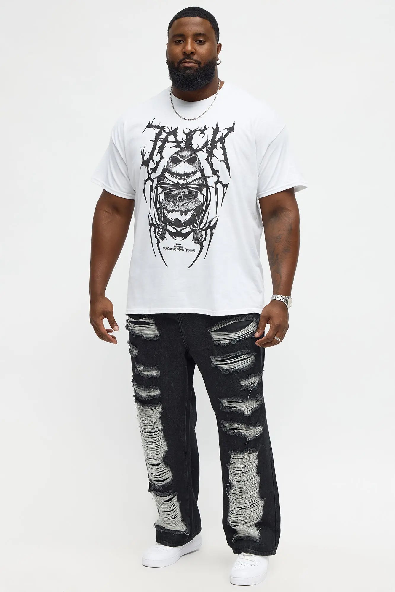 The Nightmare Before Christmas Jack Skellington Short Sleeve Tee - White