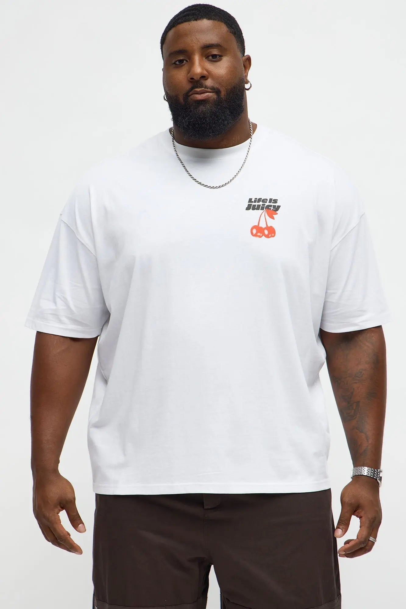 Life Is Juicy Oversized Short Sleeve Tee - White
