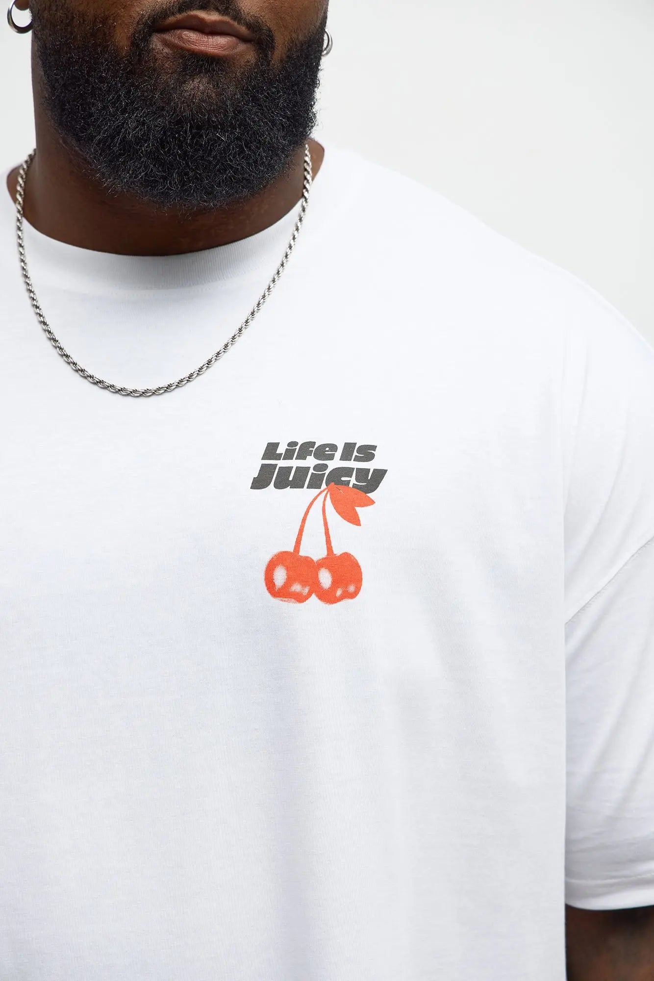 Life Is Juicy Oversized Short Sleeve Tee - White