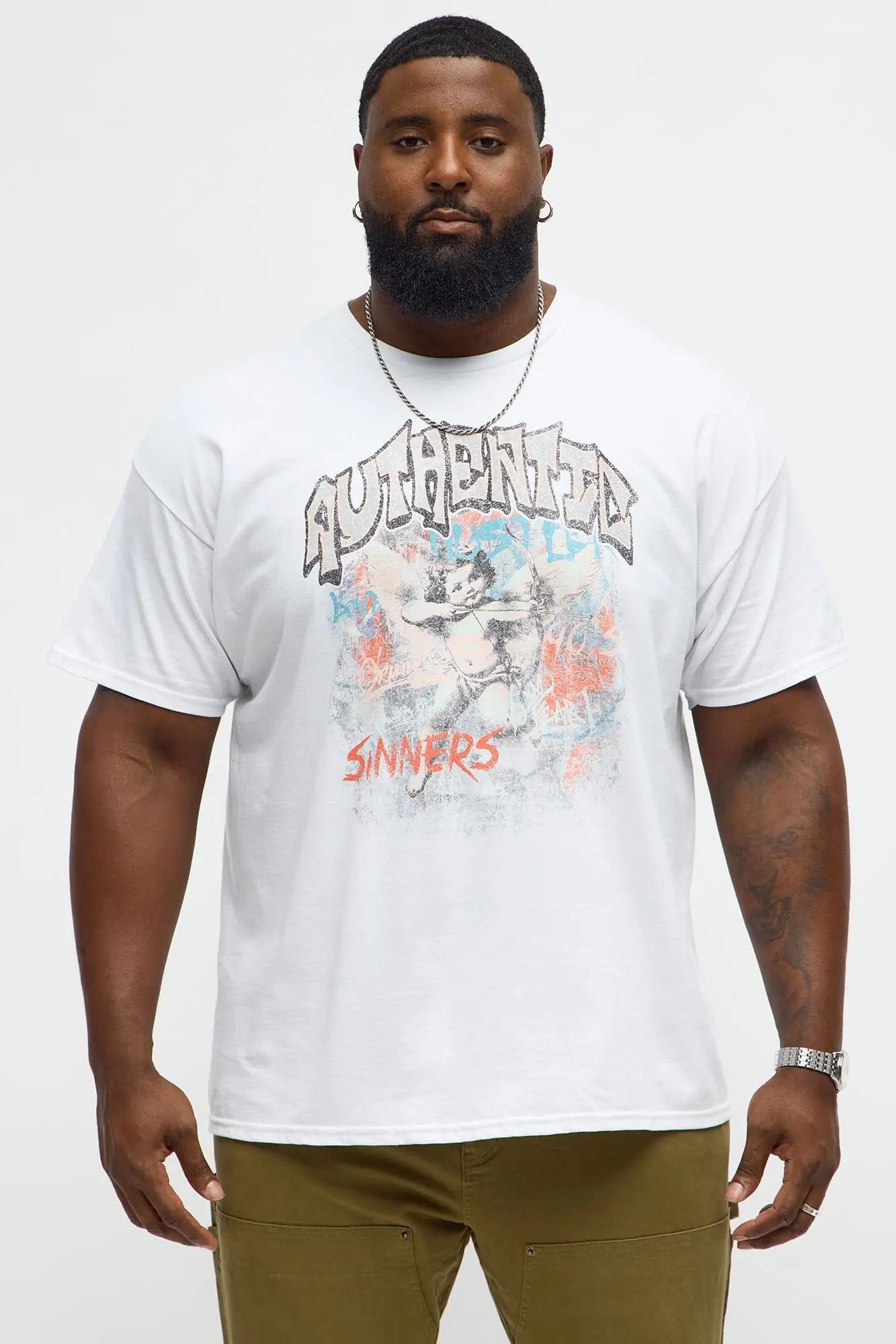 Authentic Sinners Oversized Short Sleeve Tee - White