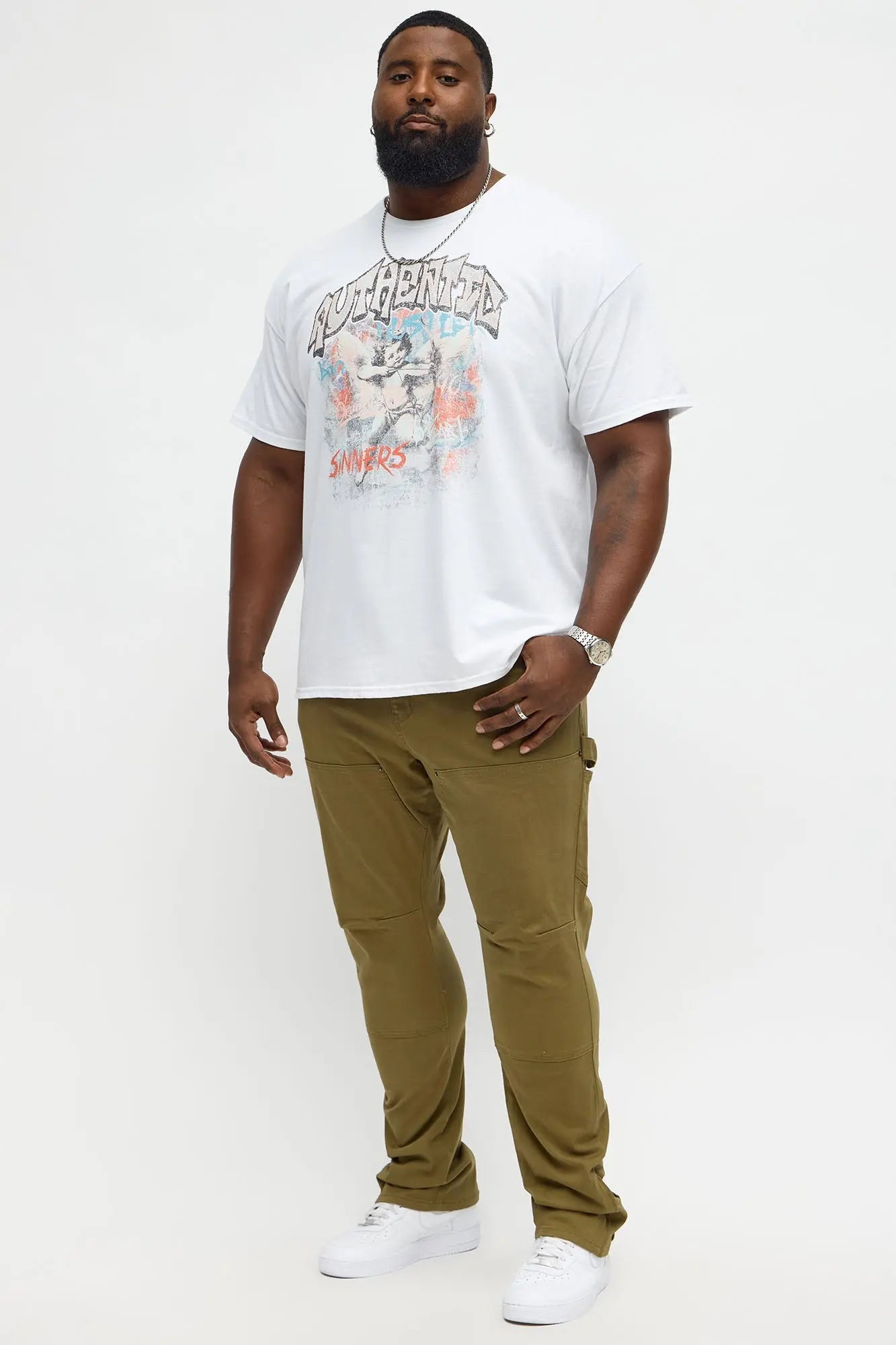 Authentic Sinners Oversized Short Sleeve Tee - White