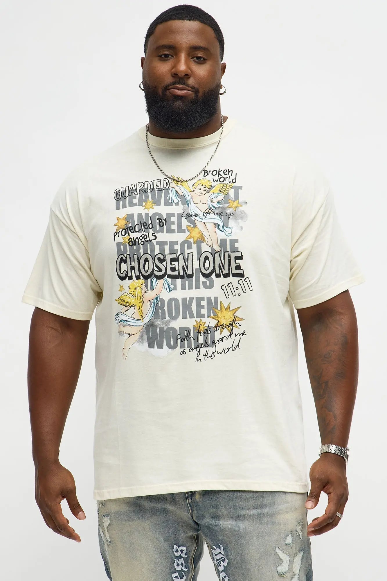 Protected In This Broken World Short Sleeve Tee - Natural