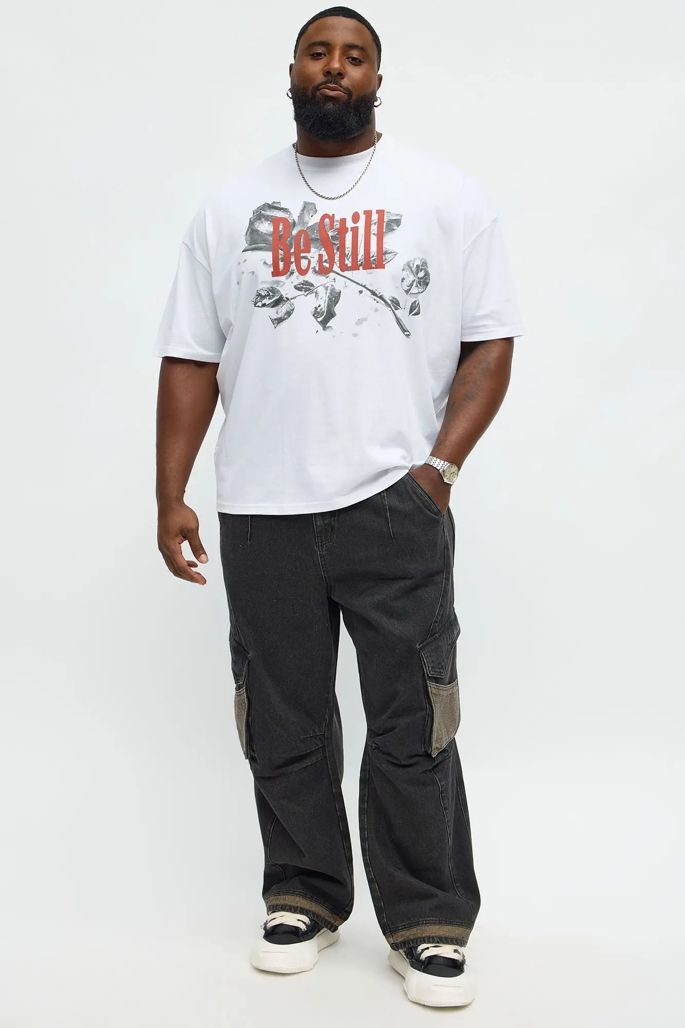 Be Still Oversized Short Sleeve Tee - White