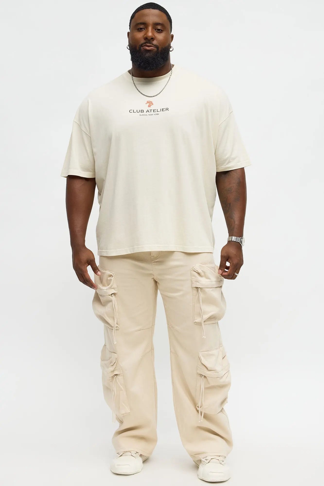 NYC Club Atelier Oversized Short Sleeve Tee - Cream