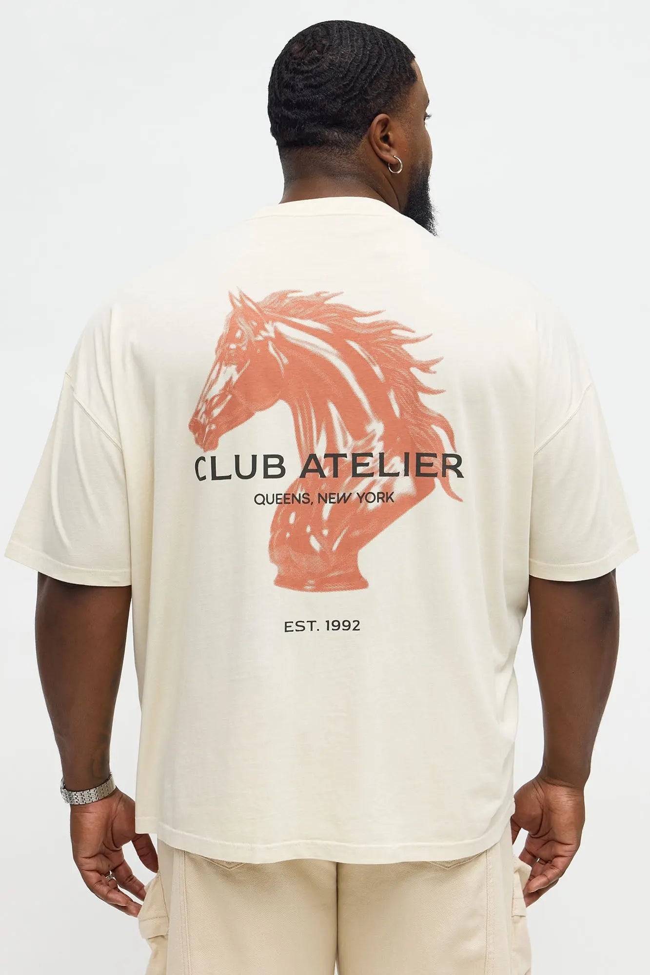 NYC Club Atelier Oversized Short Sleeve Tee - Cream