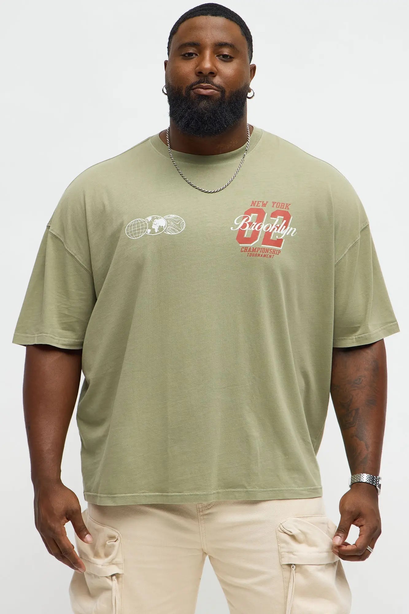 Brooklyn Champion Oversized Short Sleeve Tee - Olive