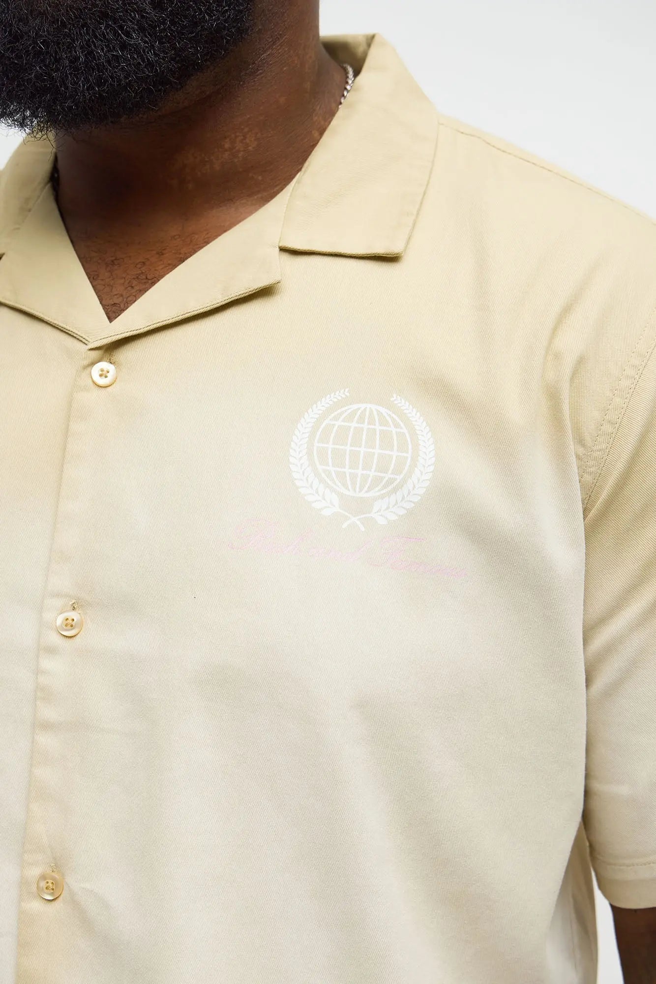 Society Washed Fabric Button Up Shirt - Tan
