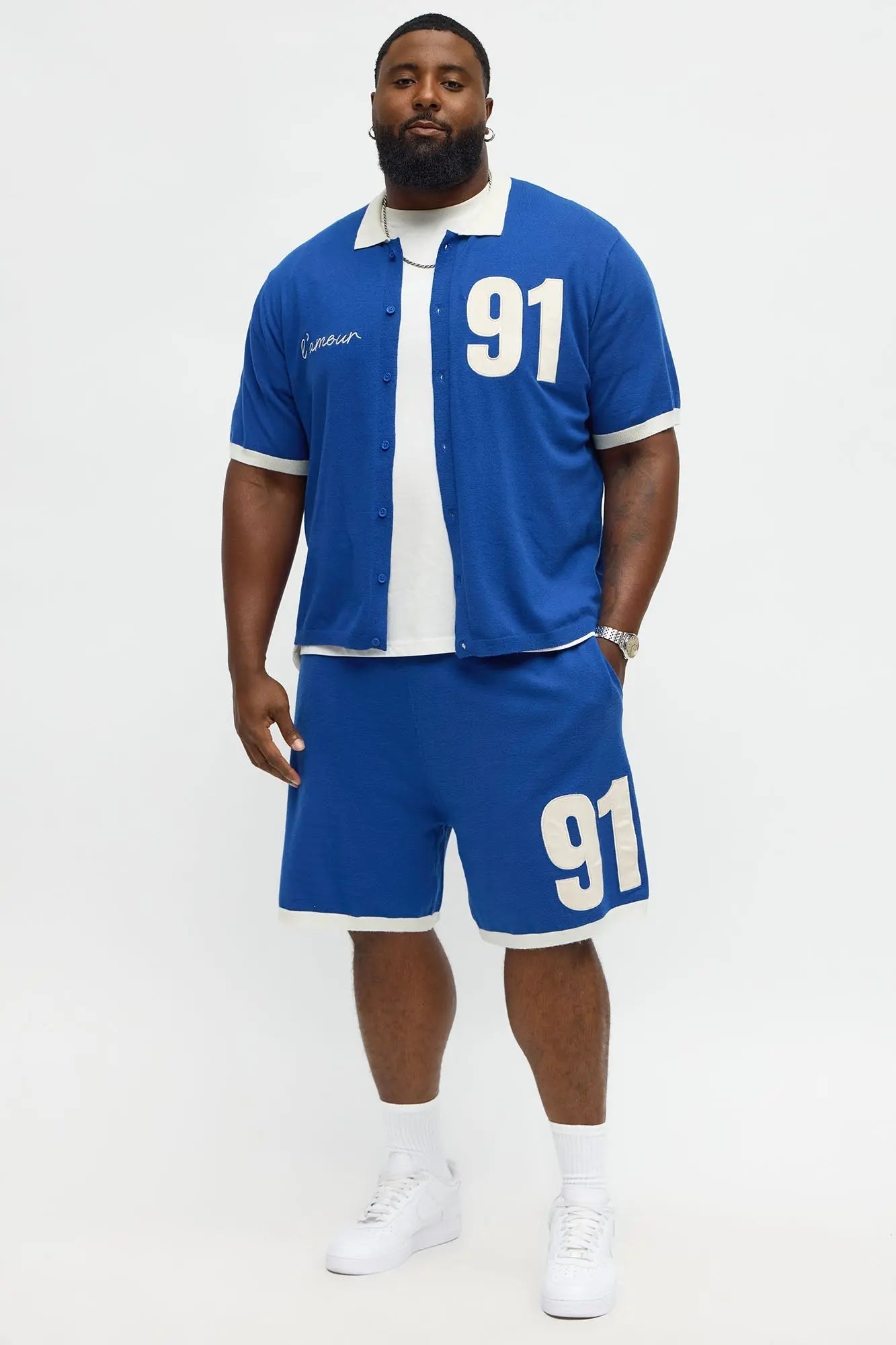 Relaxed Fit 91 Sweater Shorts - Blue