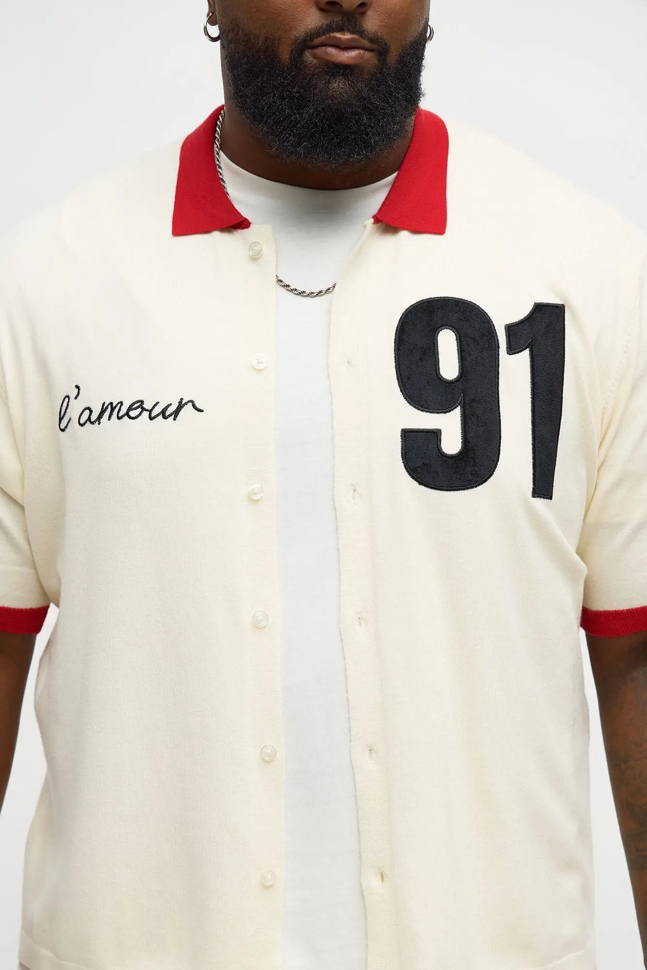 Regular Fit 91 Sweater Button Up Shirt - Cream