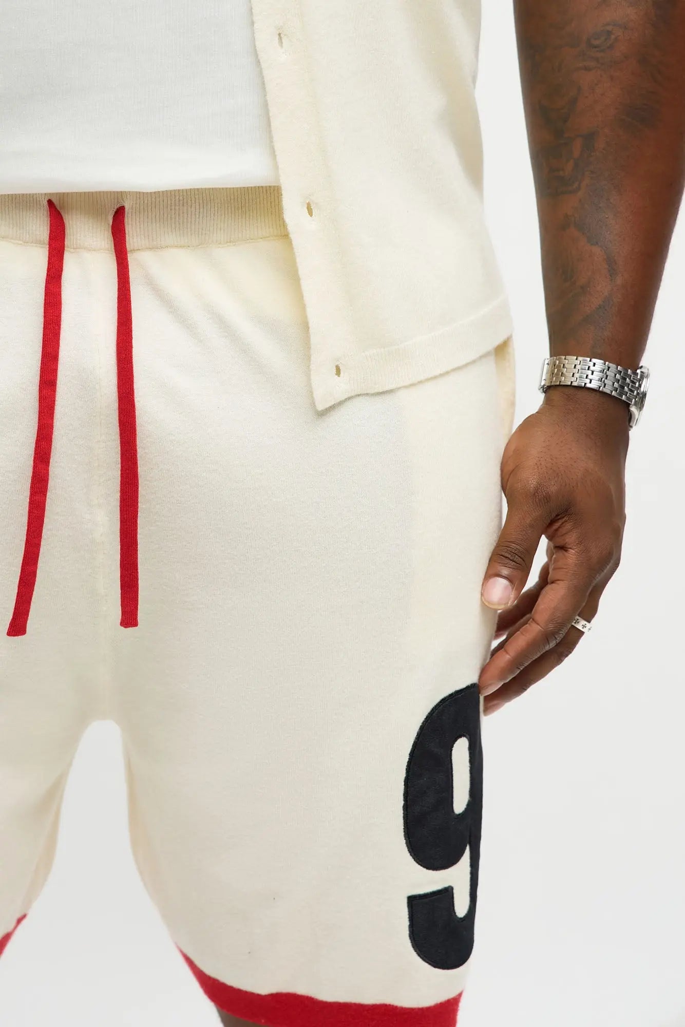 Relaxed Fit 91 Sweater Shorts - Cream