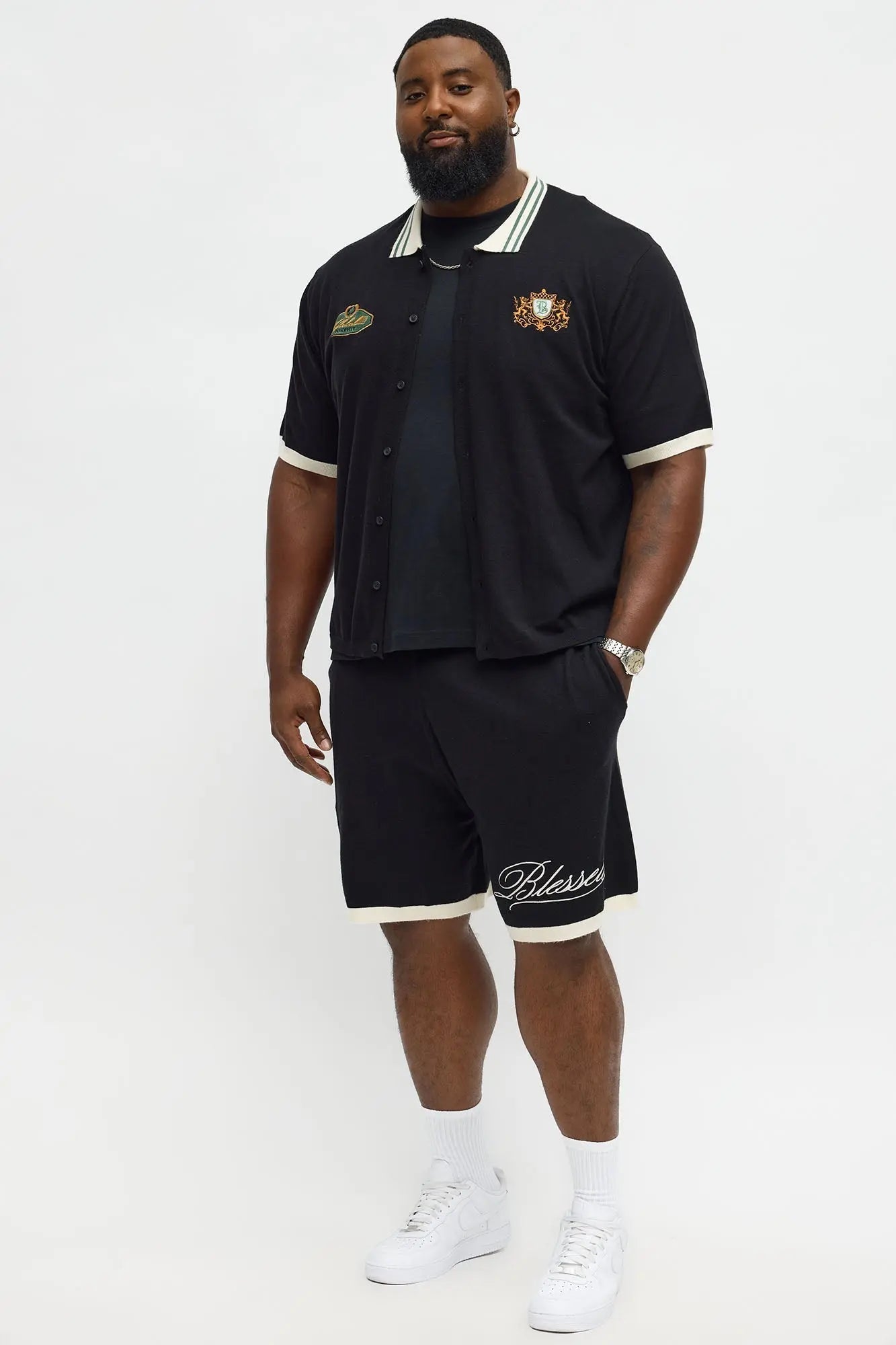 Relaxed Fit Blessed Shorts - Black