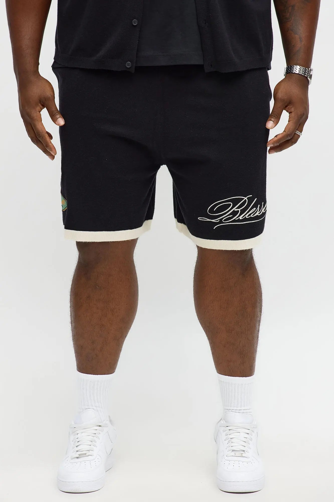 Relaxed Fit Blessed Shorts - Black