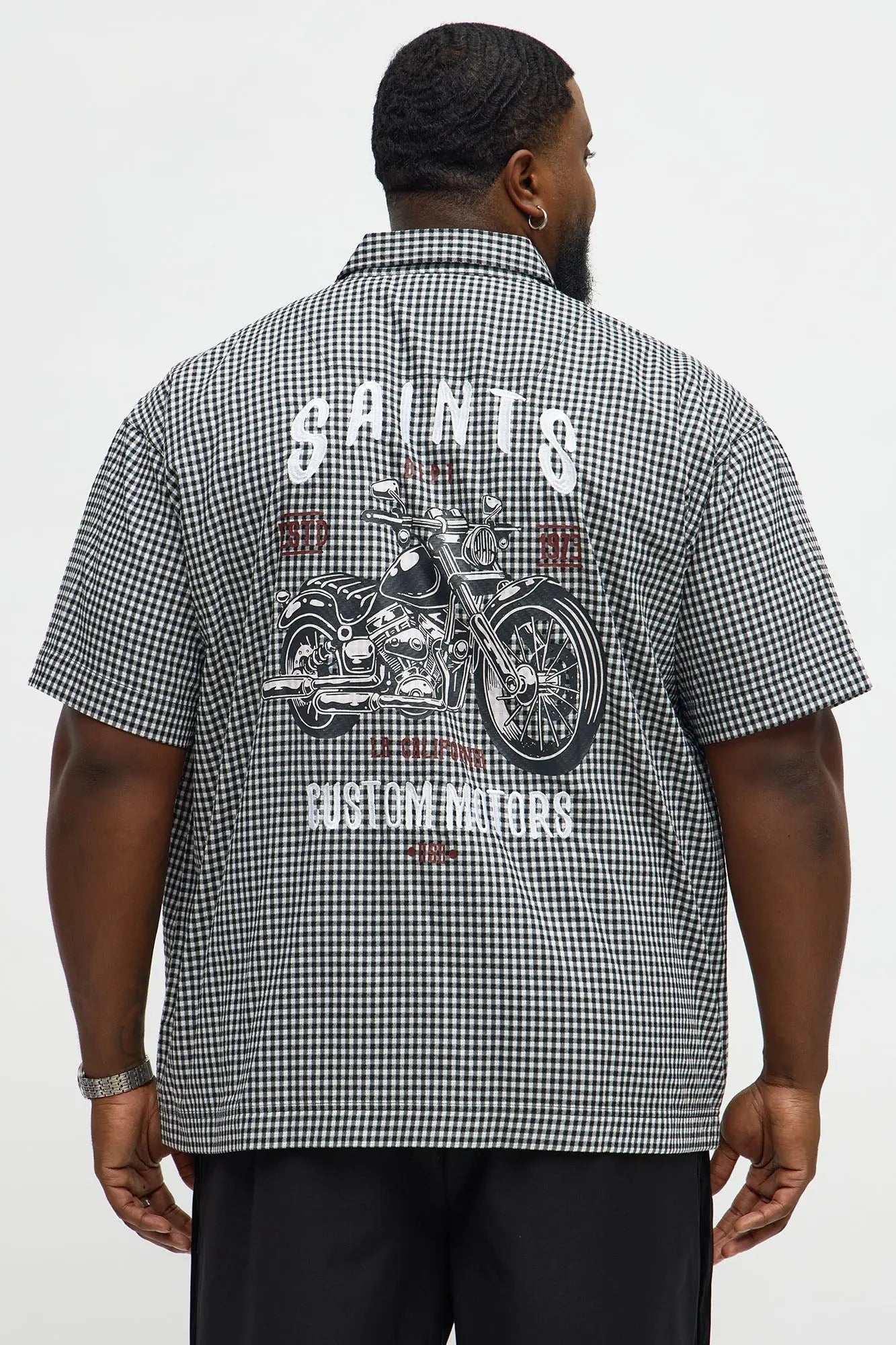 Saints Motorcycle Button Up Shirt - Black