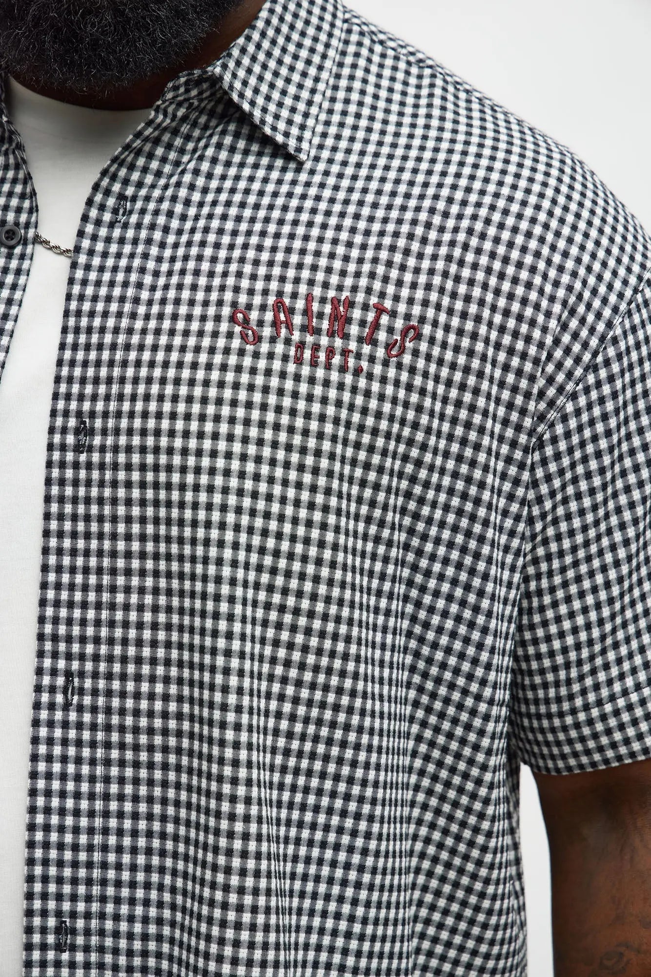 Saints Motorcycle Button Up Shirt - Black