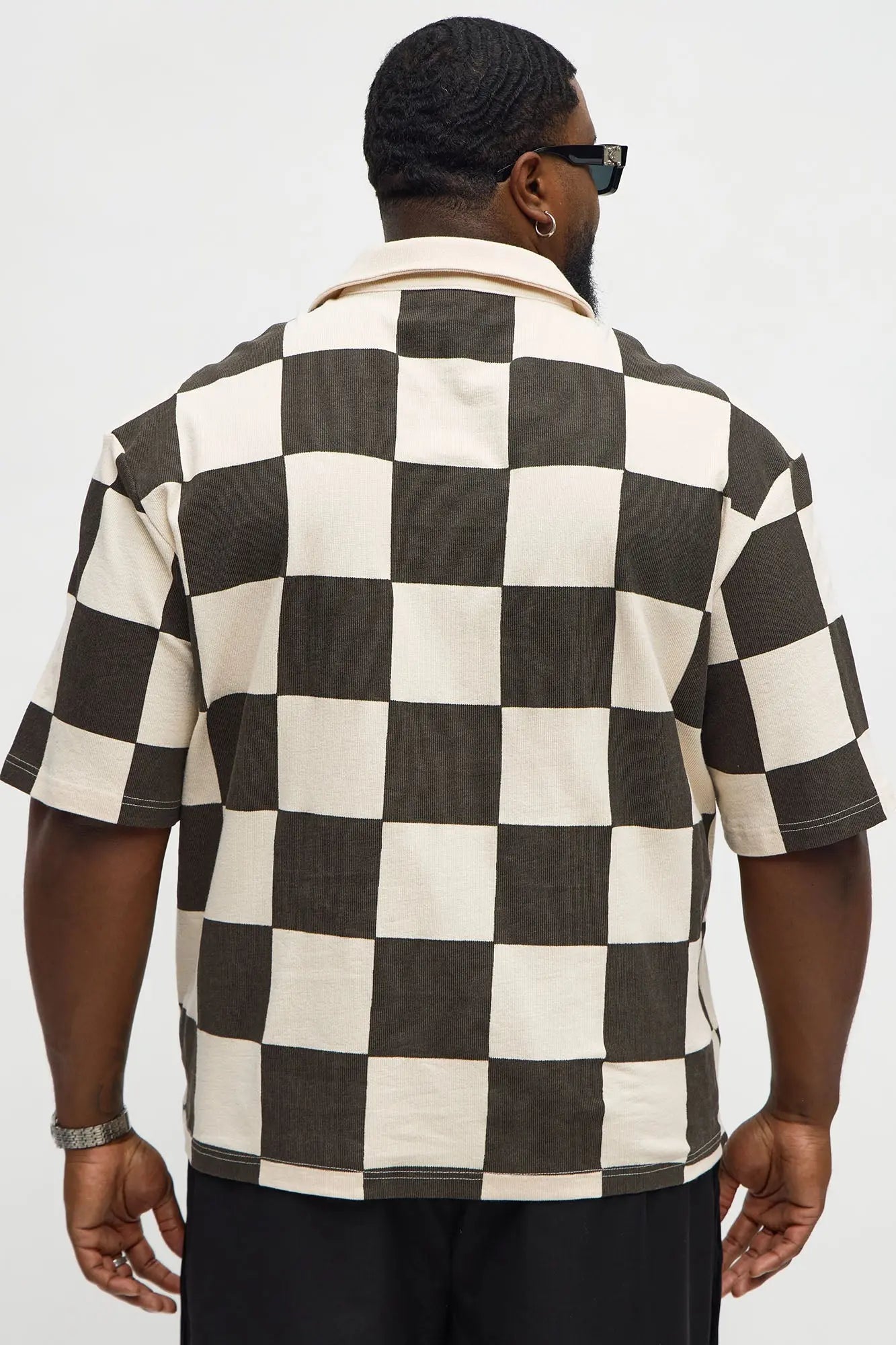 Checkered Button Up Shirt - Black/White