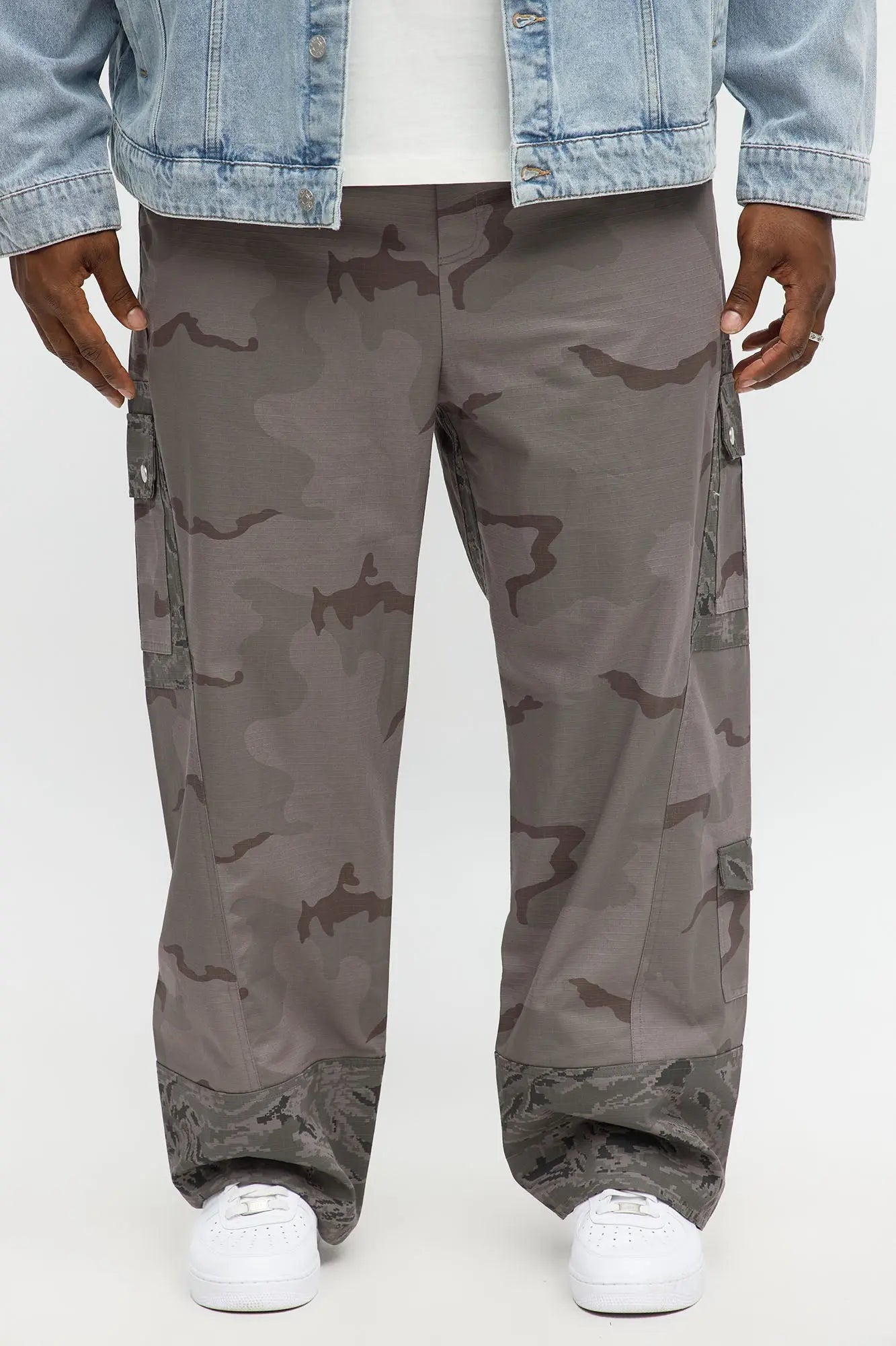 Baggy On My Disciplined Ripstop Cargo Pants - Grey/combo
