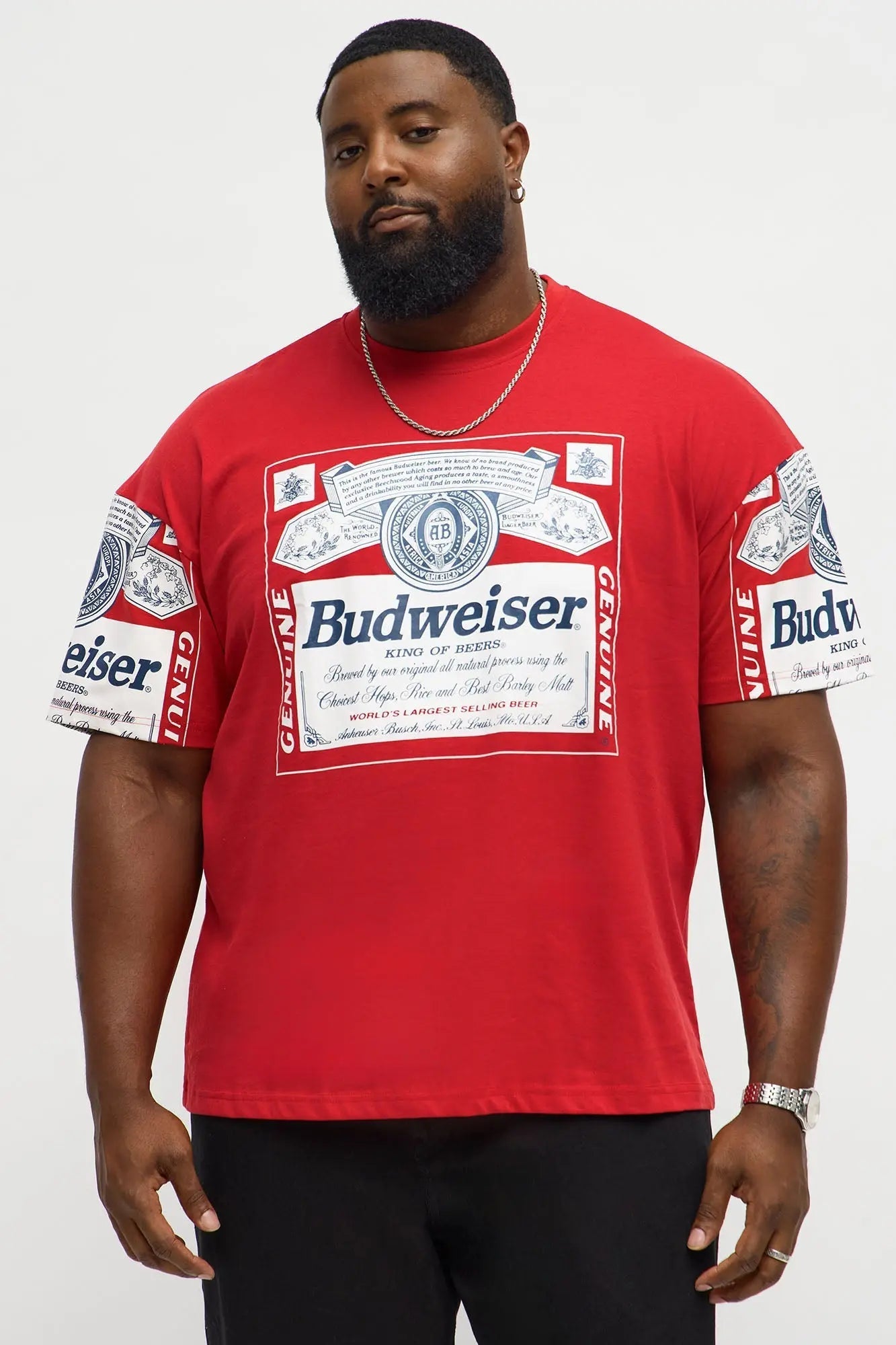 Budweiser Vintage Logo Short Sleeve Tee - Red