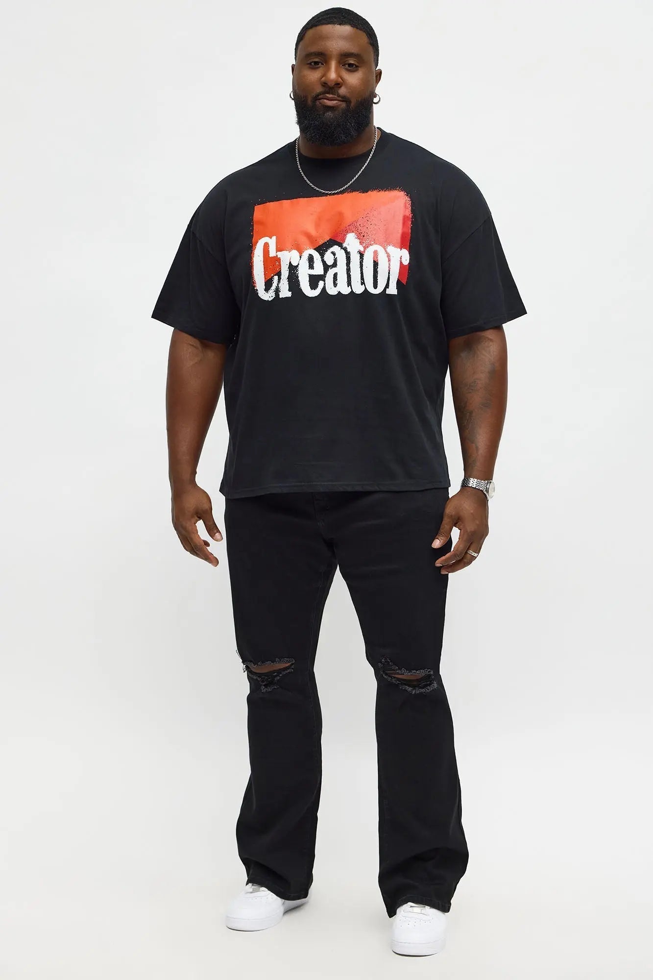 Create Your Own Lane Oversized Short Sleeve Tee - Black