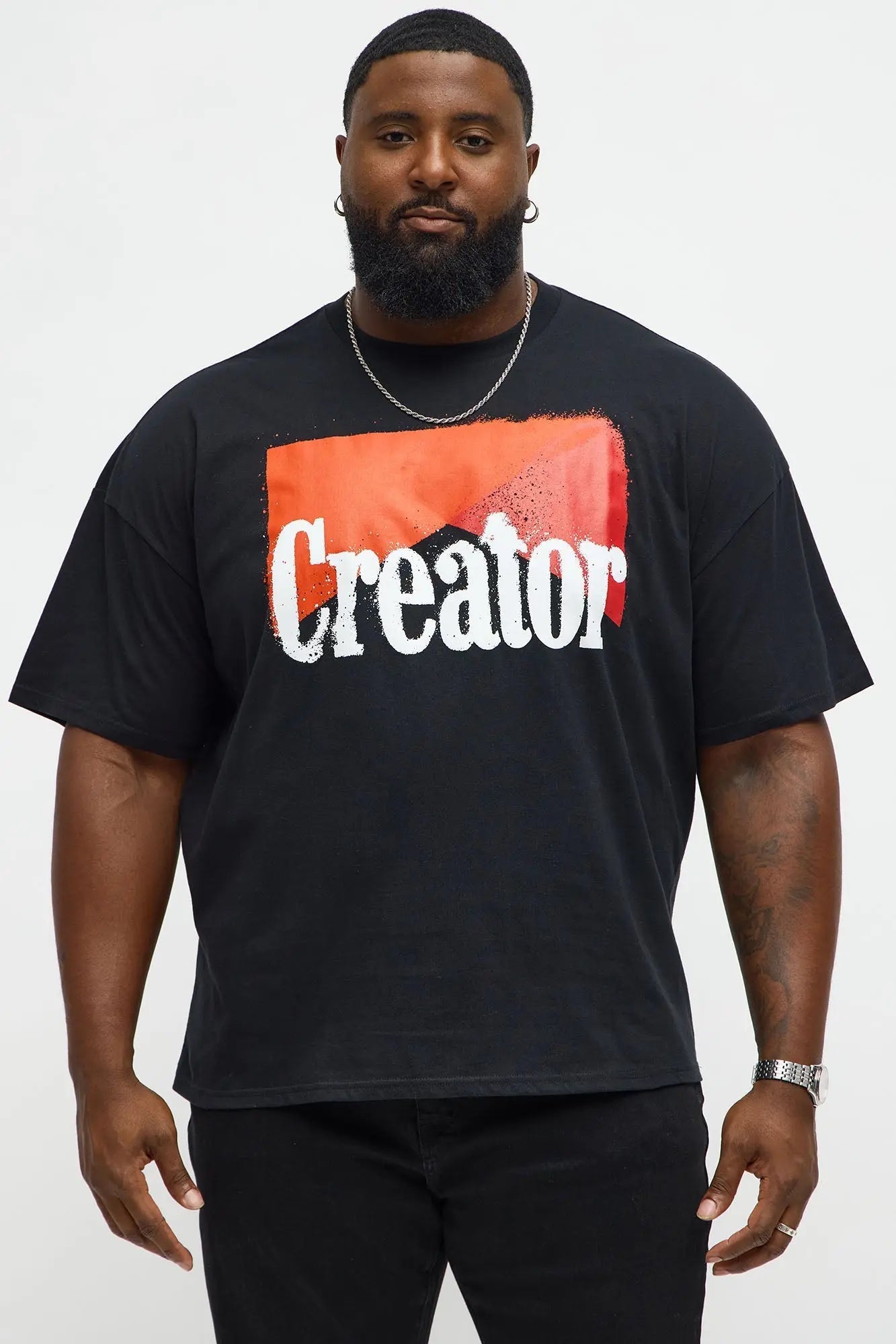 Create Your Own Lane Oversized Short Sleeve Tee - Black