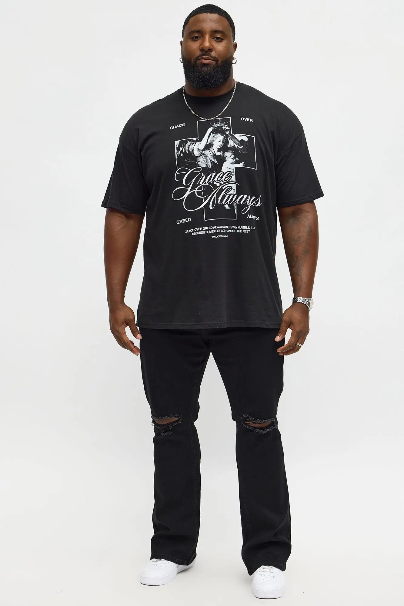 Grace Always Prevails Short Sleeve Tee - Black