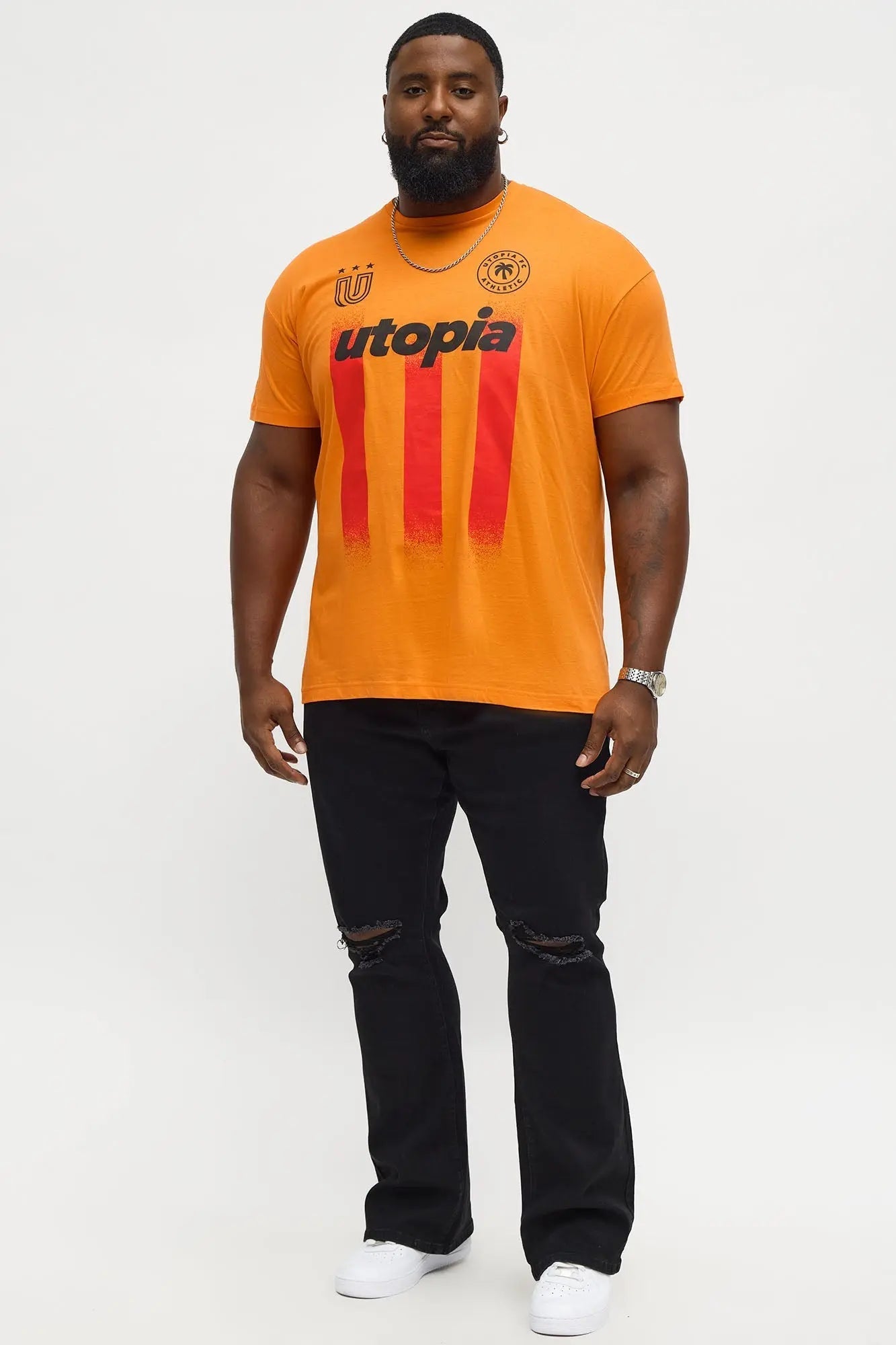 Utopia FC Away Short Sleeve Tee - Orange