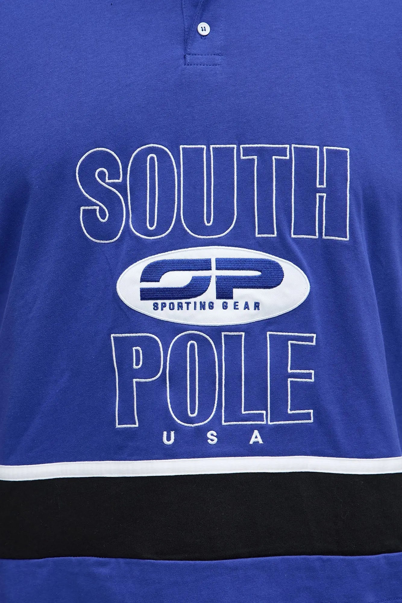 Southpole Relaxed Fit Collared Graphic Shirt - Blue