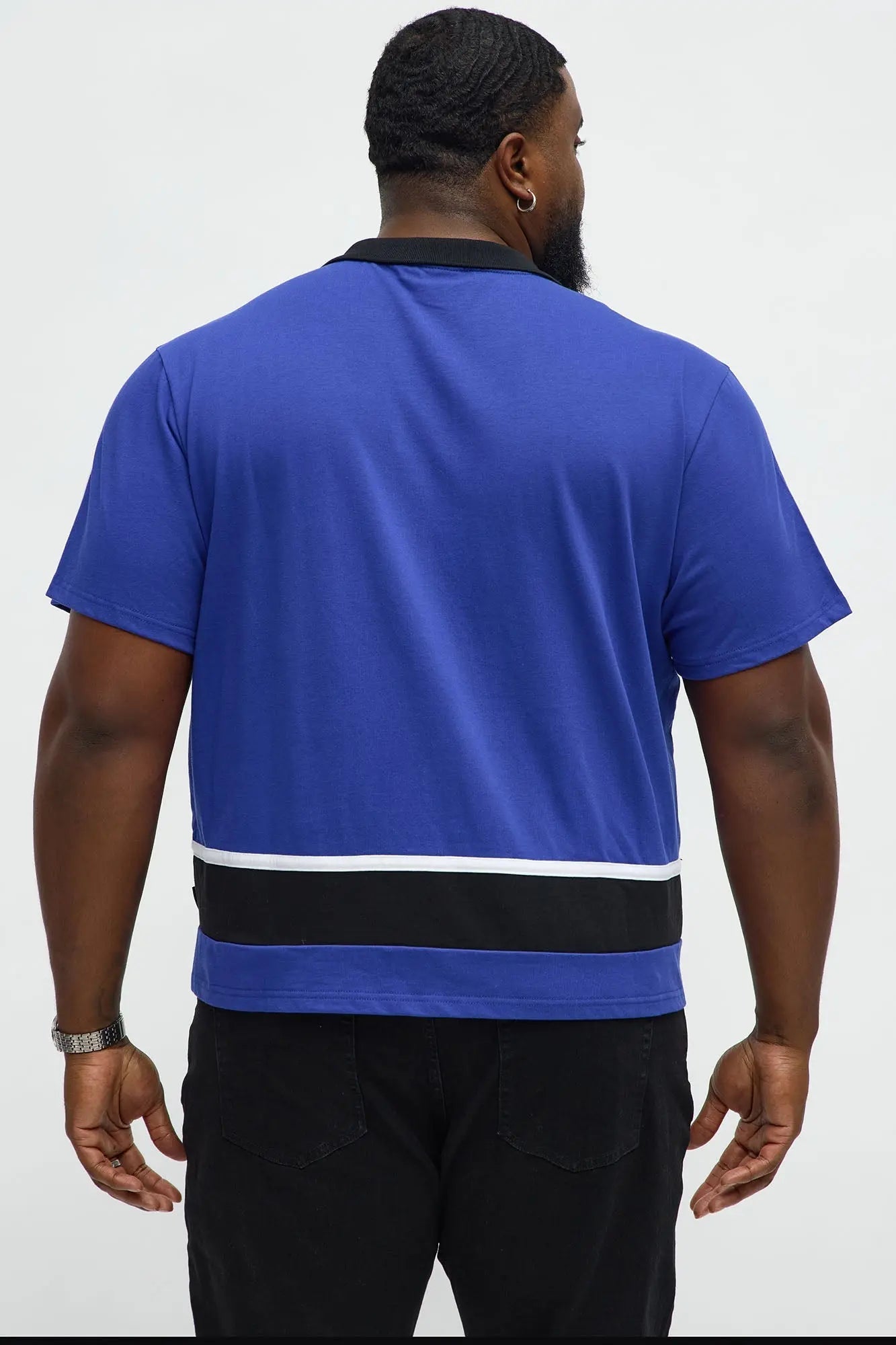 Southpole Relaxed Fit Collared Graphic Shirt - Blue