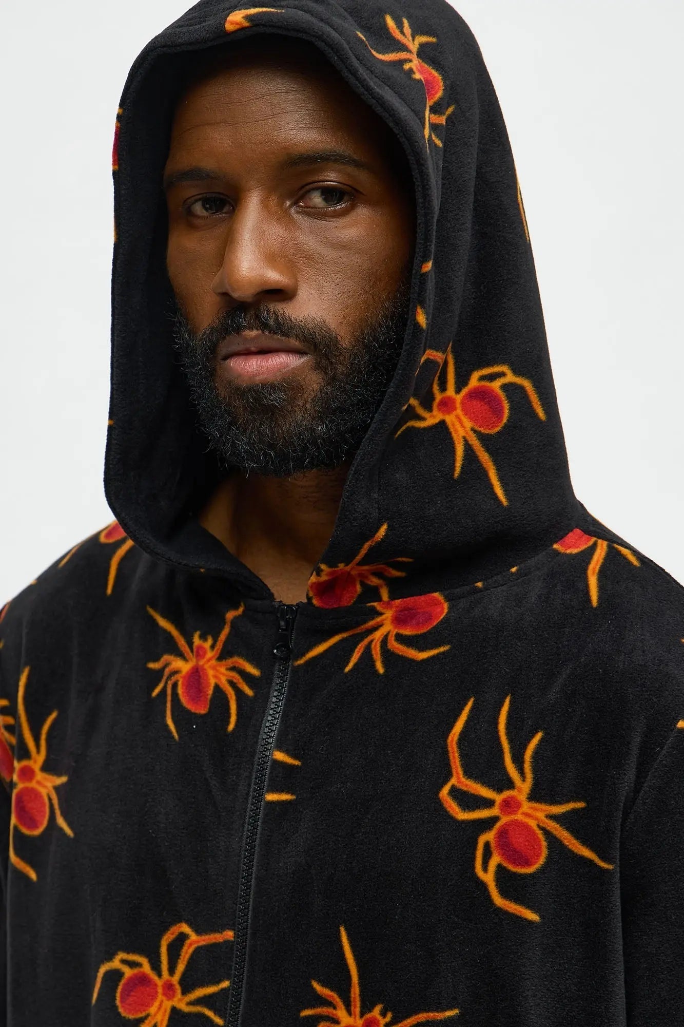 Night Crawler Hooded Halloween Onesie - Black/Orange