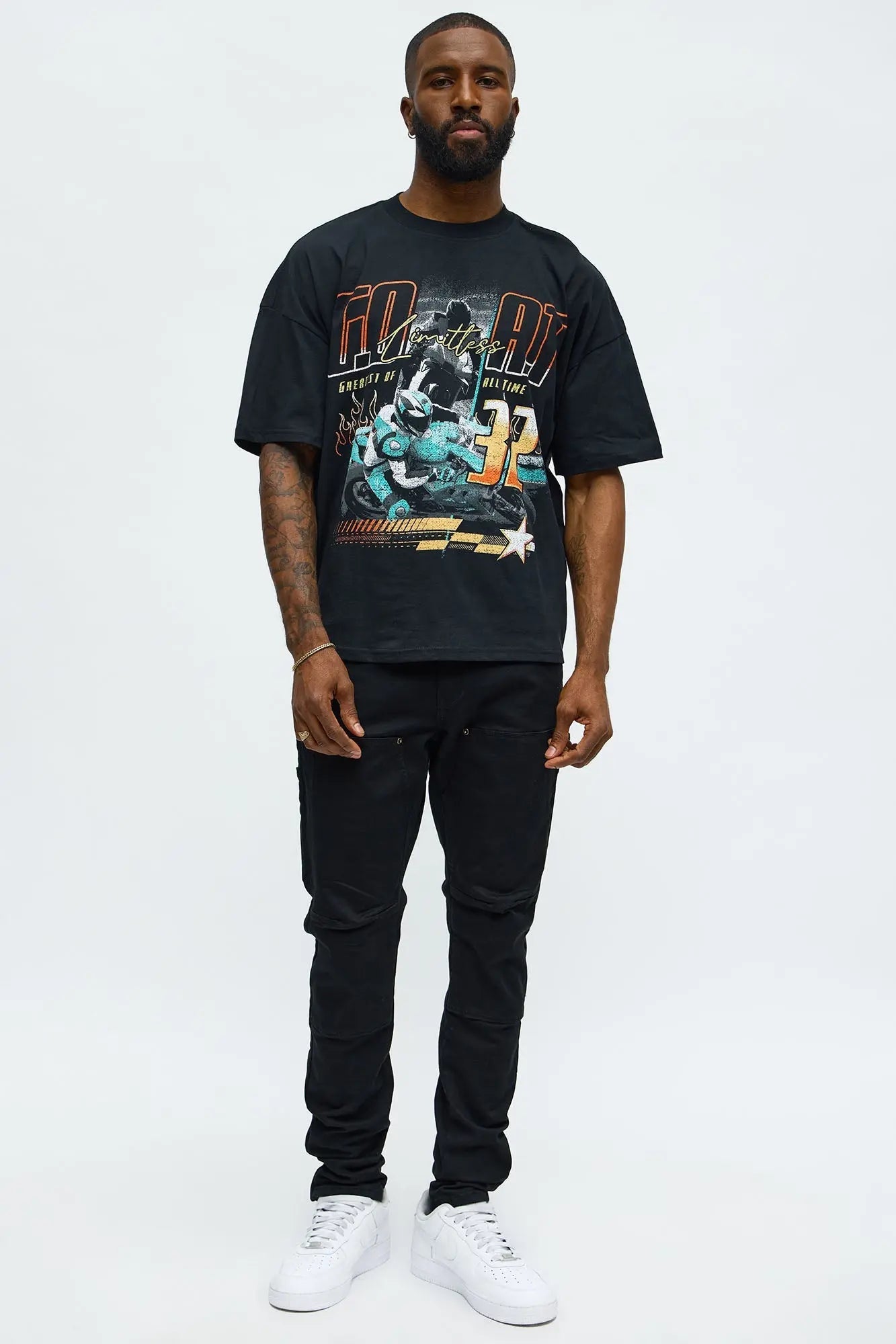 Motorsports GOAT Oversized Short Sleeve Tee - Black