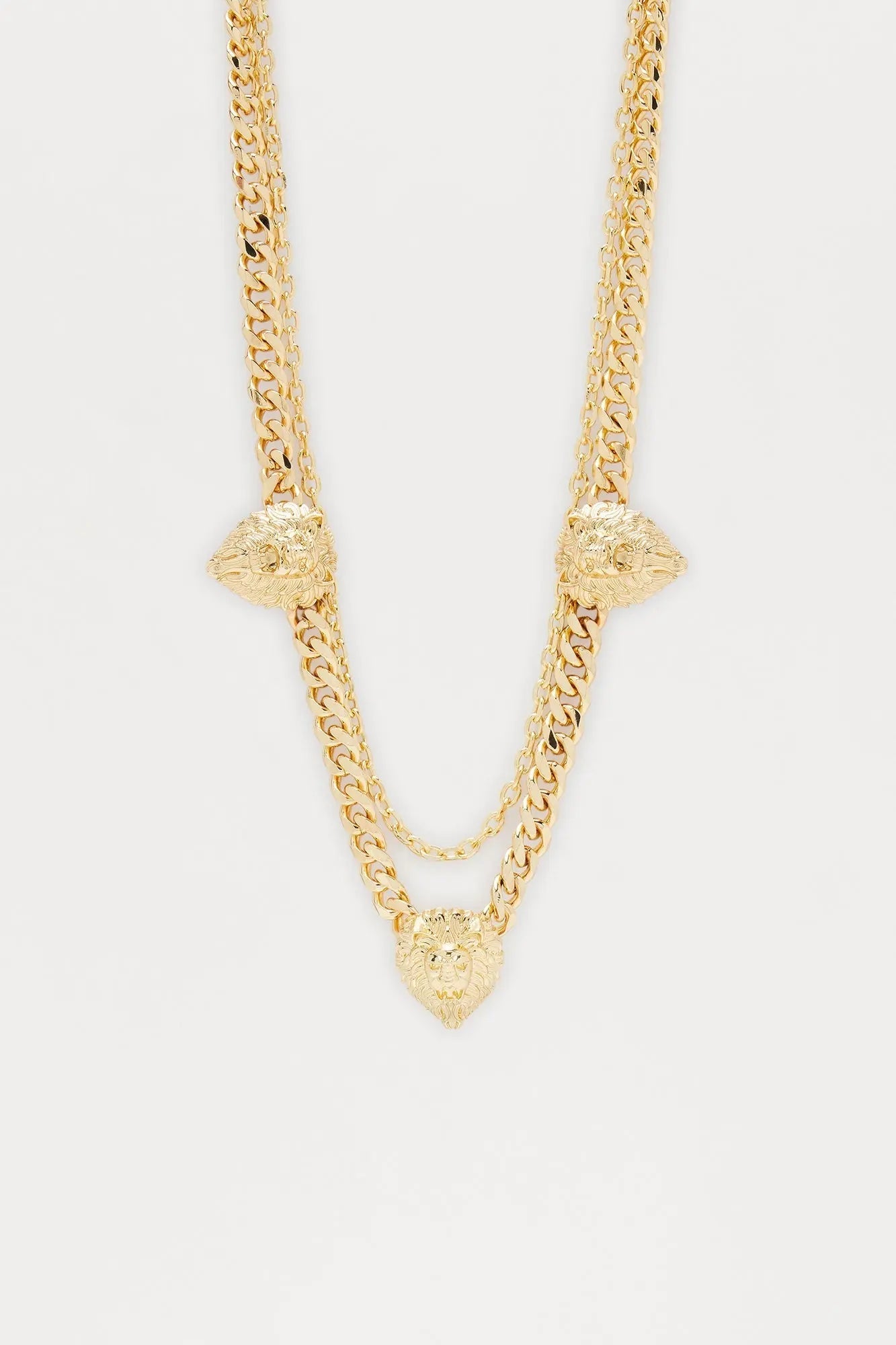 Lion Link Necklace Set - Gold