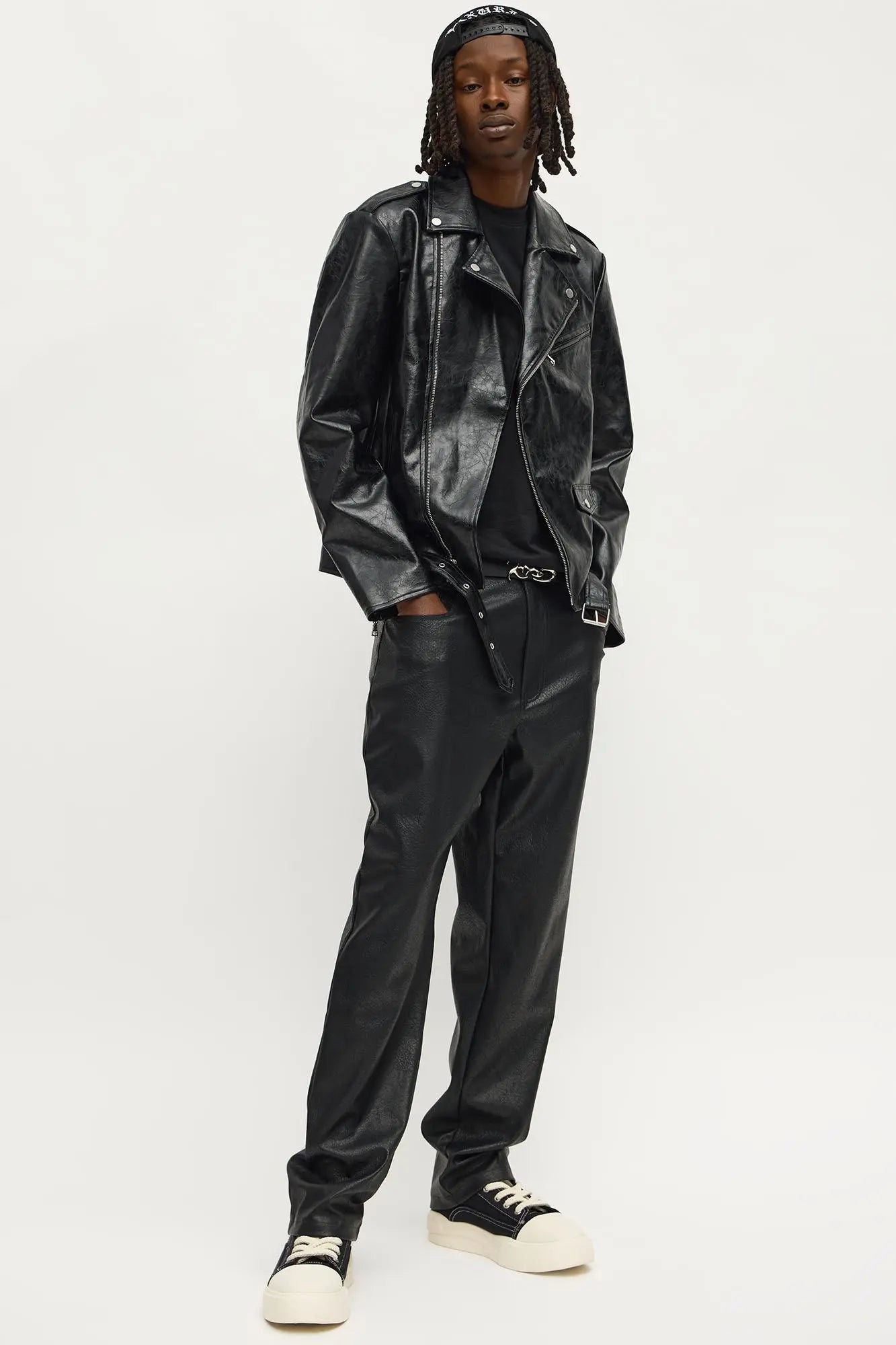 Straight Luxury Living Faux Leather Pant - Black