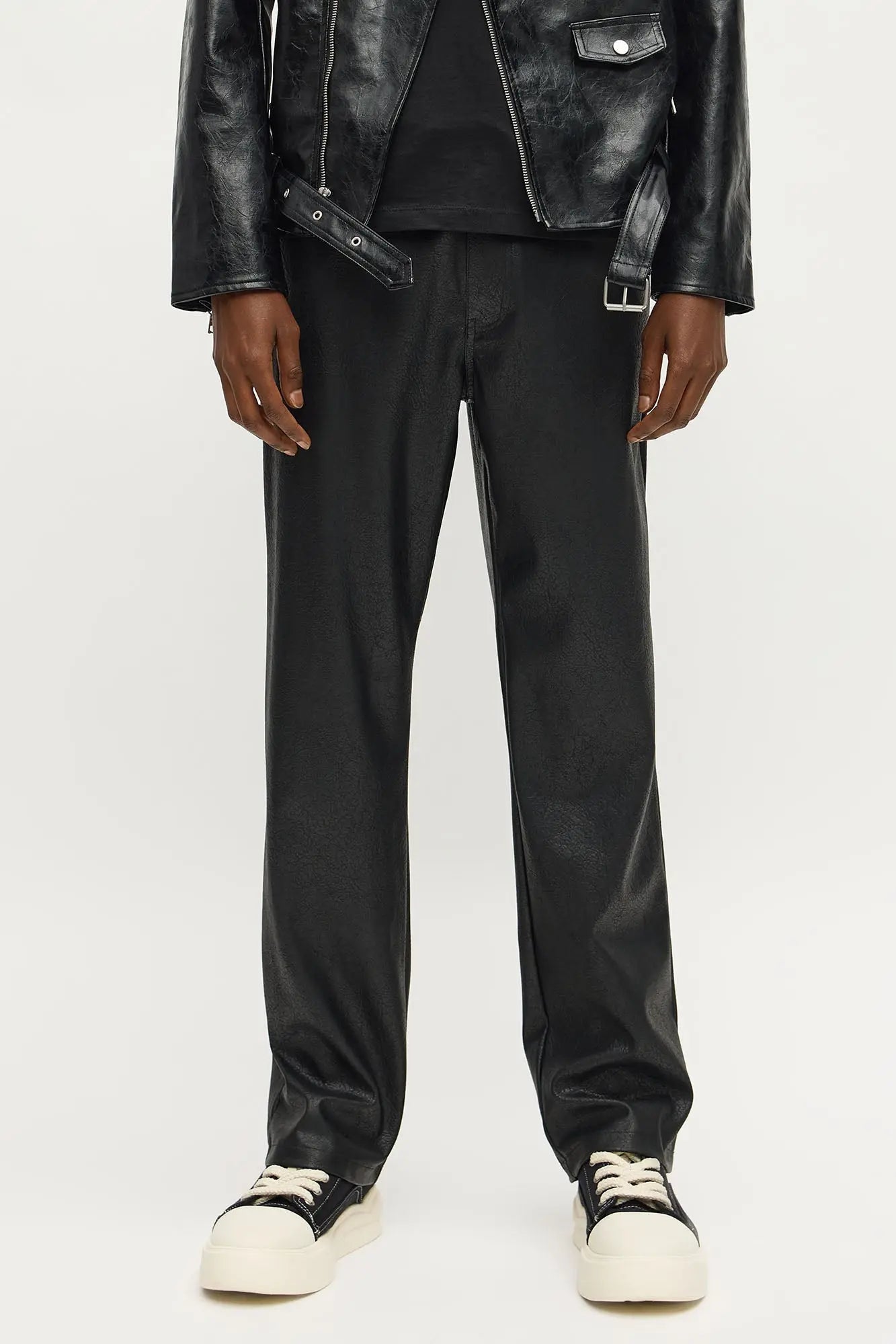 Straight Luxury Living Faux Leather Pant - Black