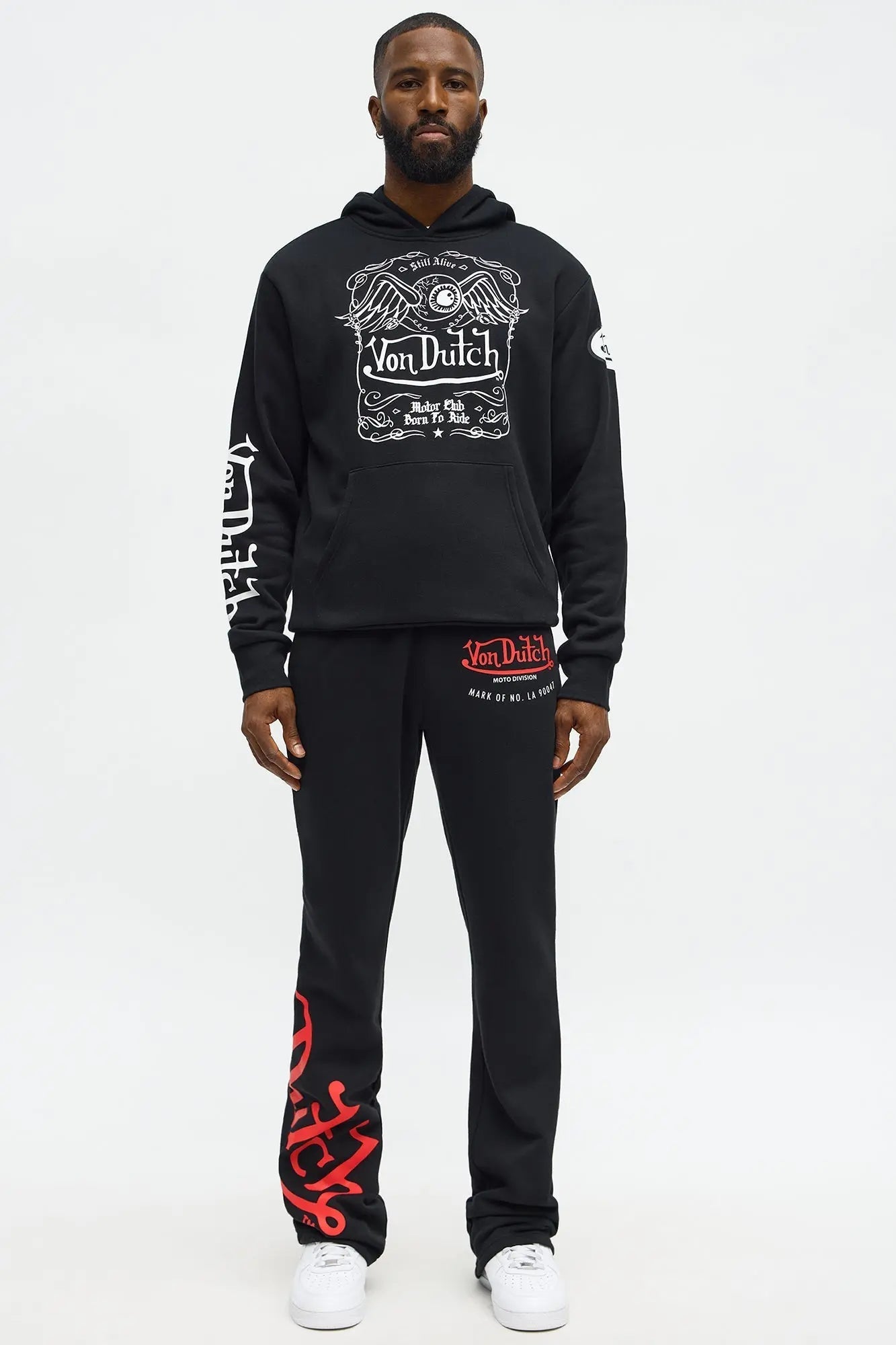 Von Dutch Motor Club Flared Sweatpants - Black