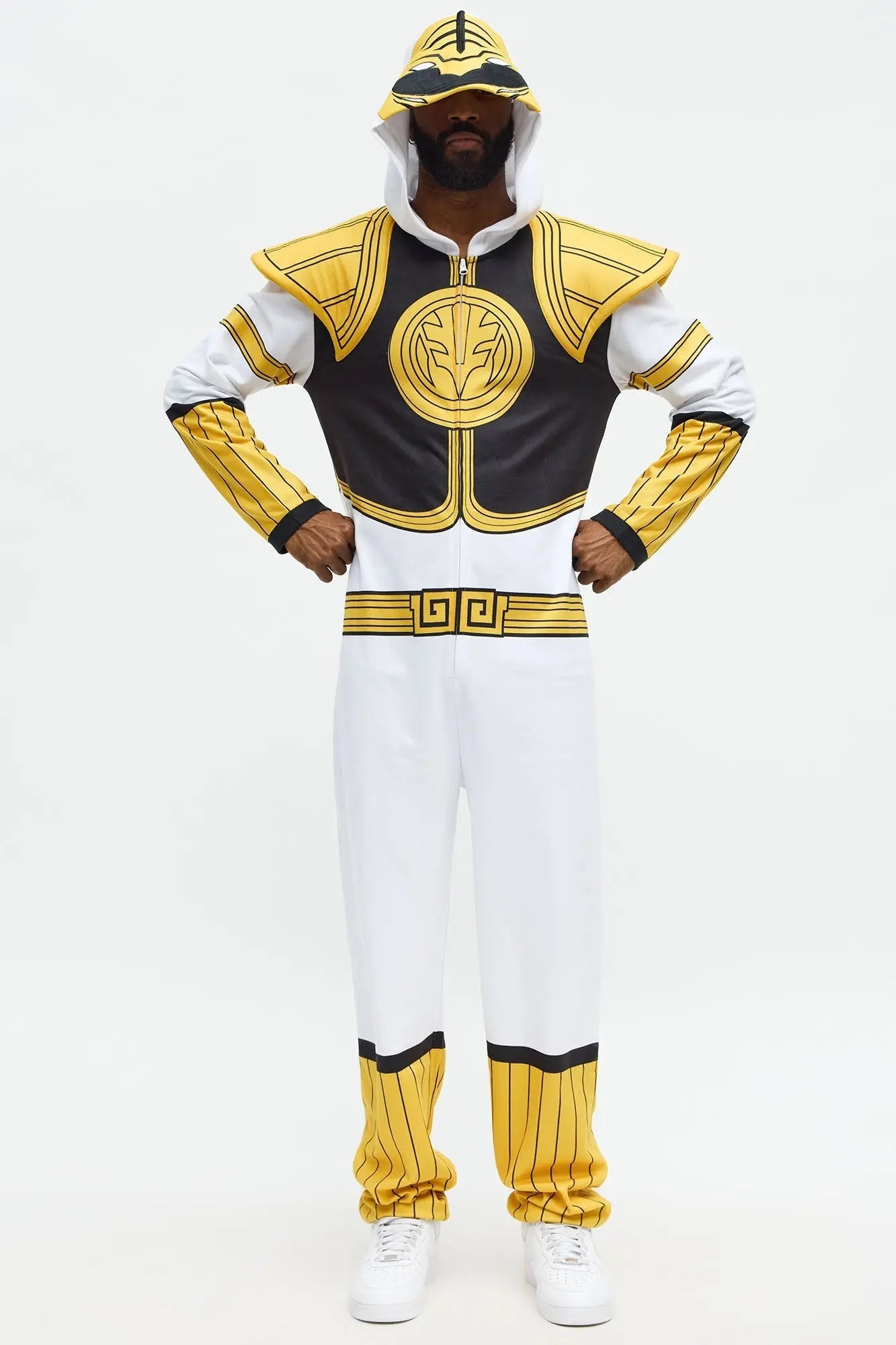 Mighty Morphin Power Ranger One Piece Costume - White/combo